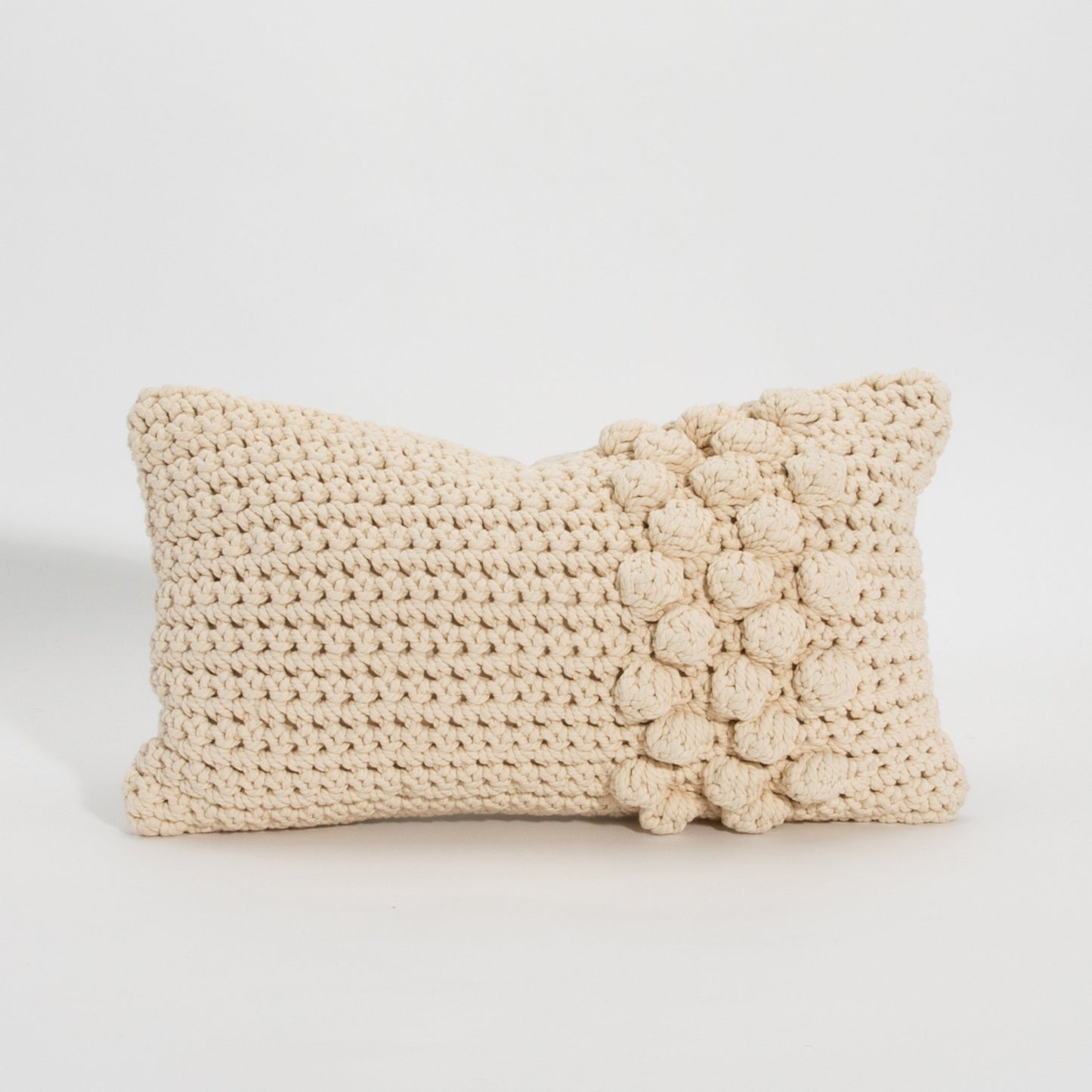 Cream Macrame Kidney Pillow