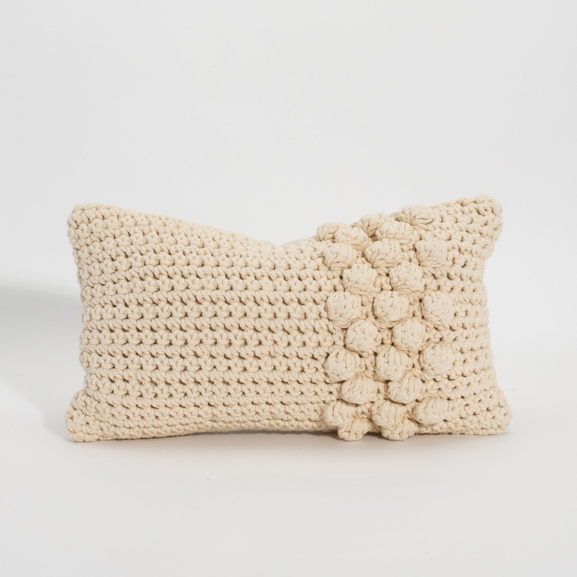 Cream Macrame Kidney Pillow
