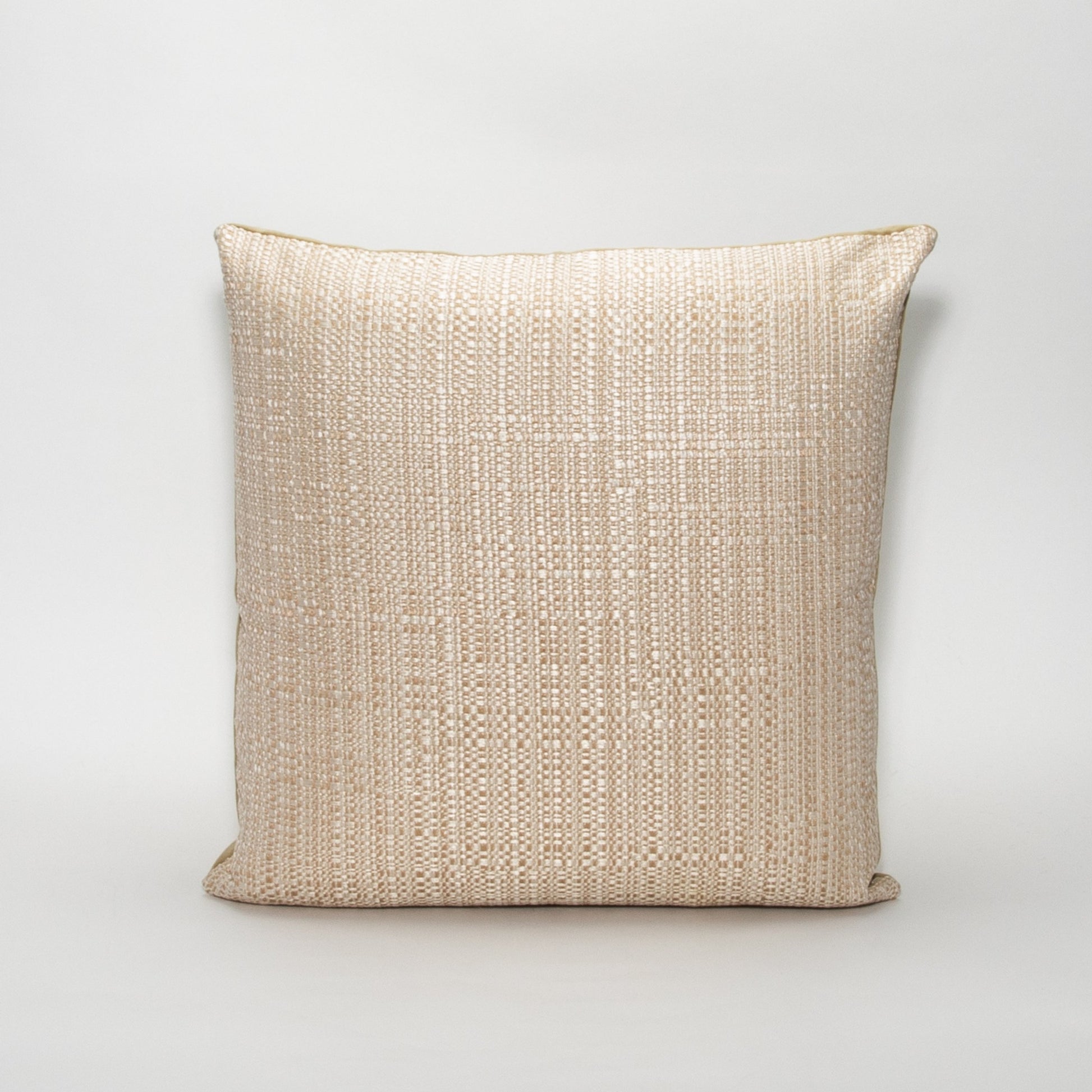 Tan Silk Weave Pillow by MOGUL