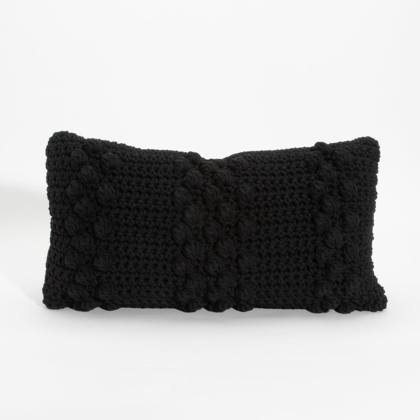 Black Macrame Kidney Pillow