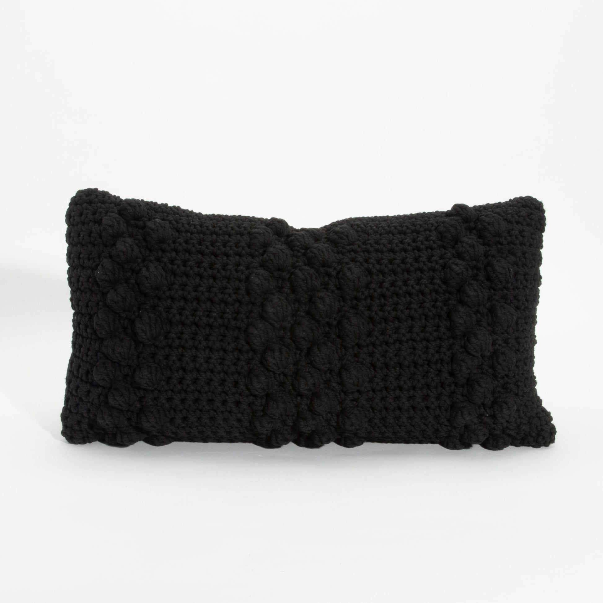 Black Macrame Kidney Pillow