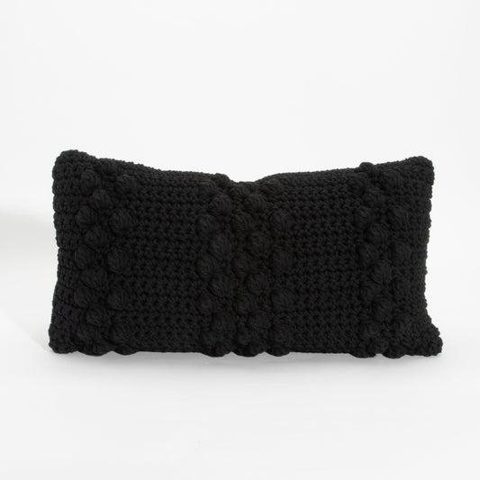 Black Macrame Kidney Pillow