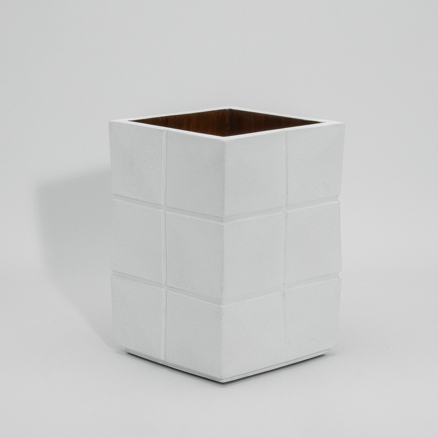 Waste Bin in White Shagreen by R&Y Augousti