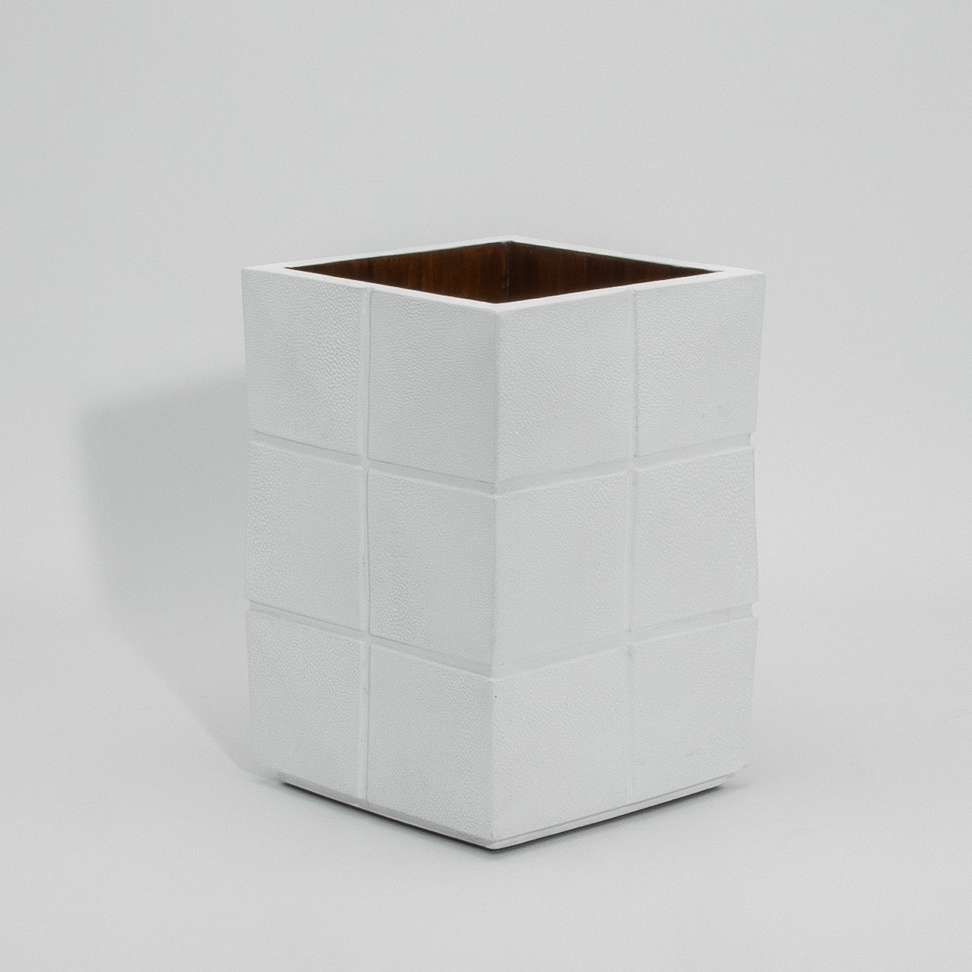 Waste Bin in White Shagreen by R&Y Augousti