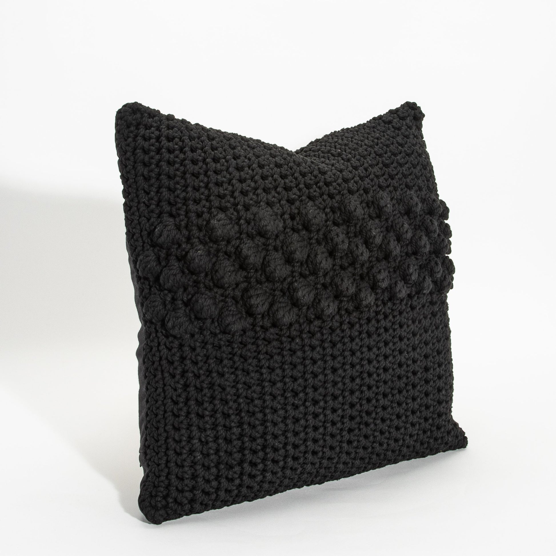 Black Macrame Pillow