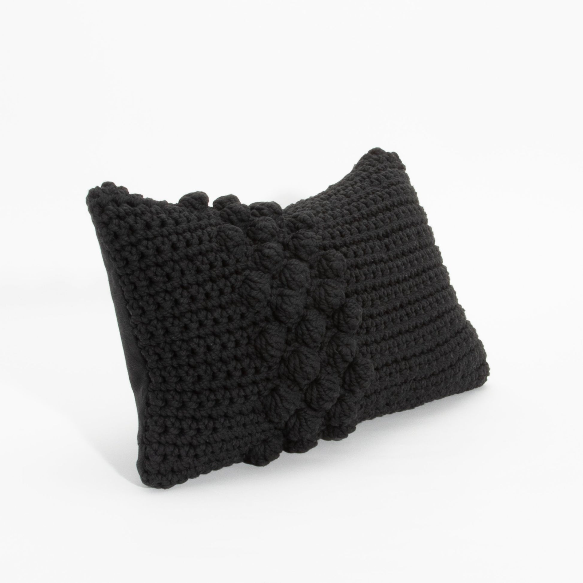 Black Macrame Kidney Pillow
