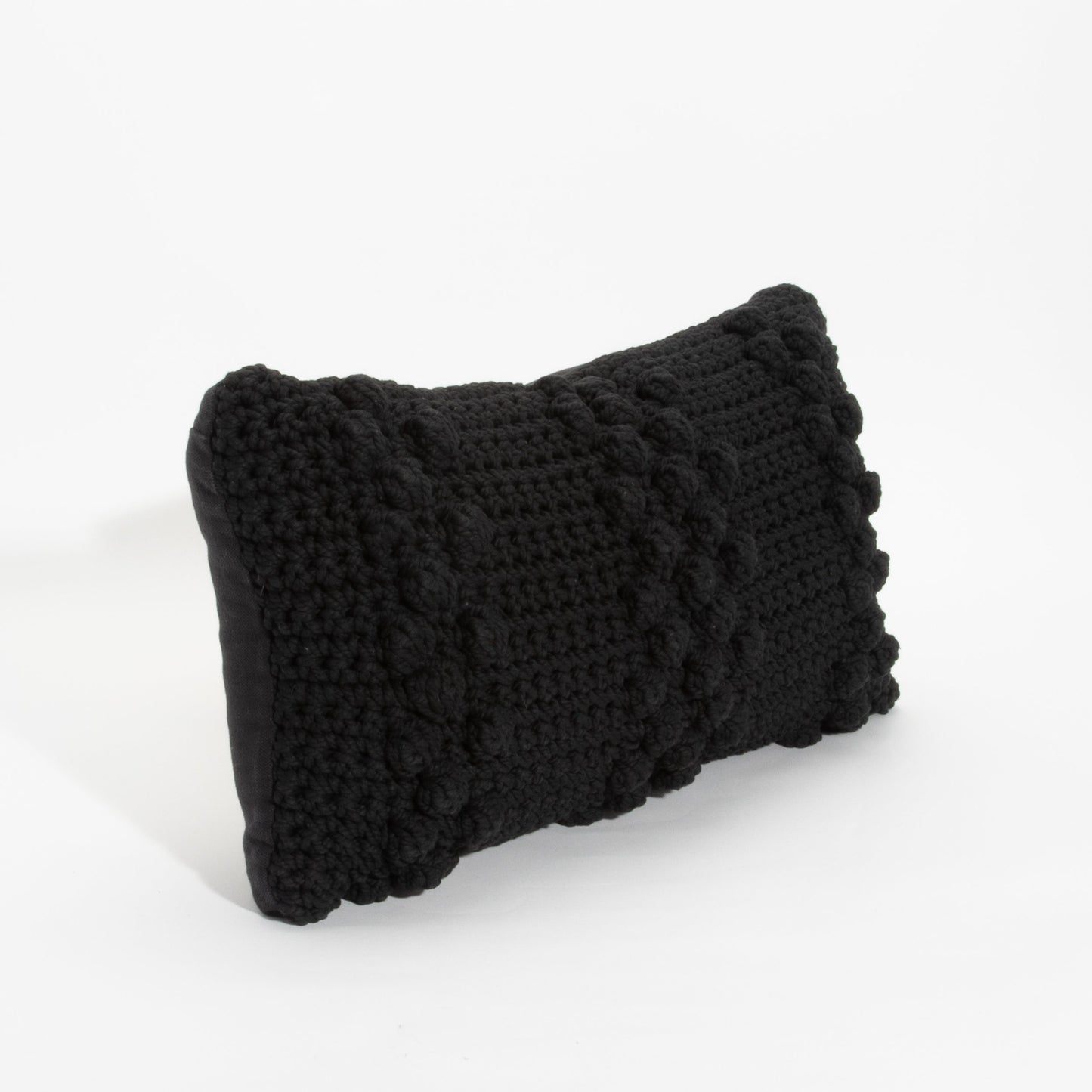 Black Macrame Kidney Pillow