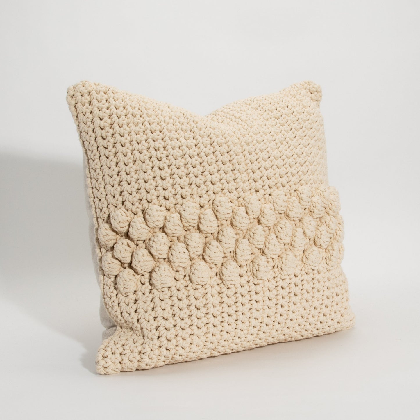 Cream Macrame Pillow