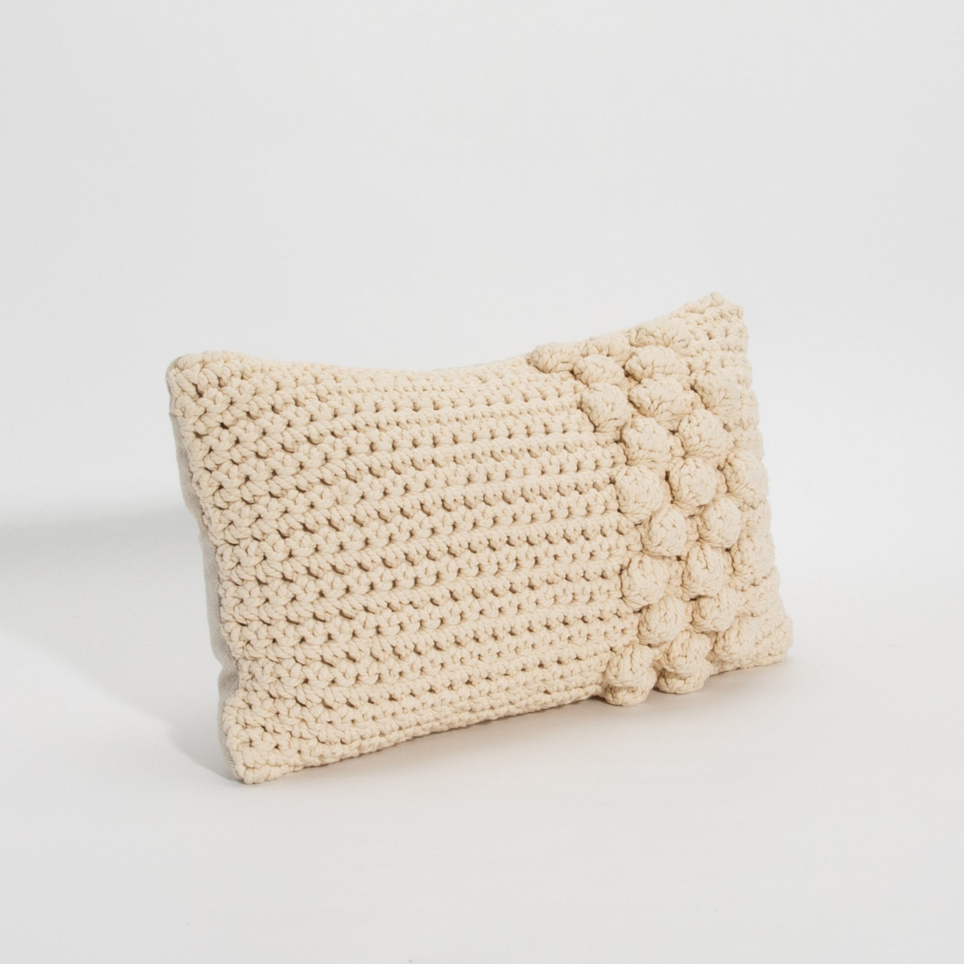 Cream Macrame Kidney Pillow