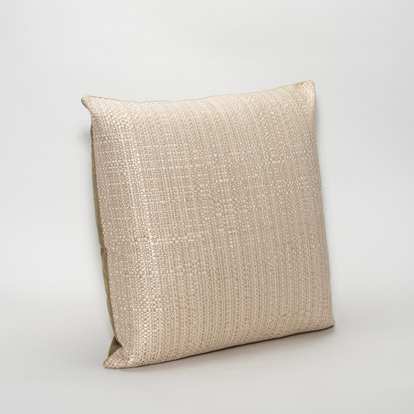 Tan Silk Weave Pillow by MOGUL