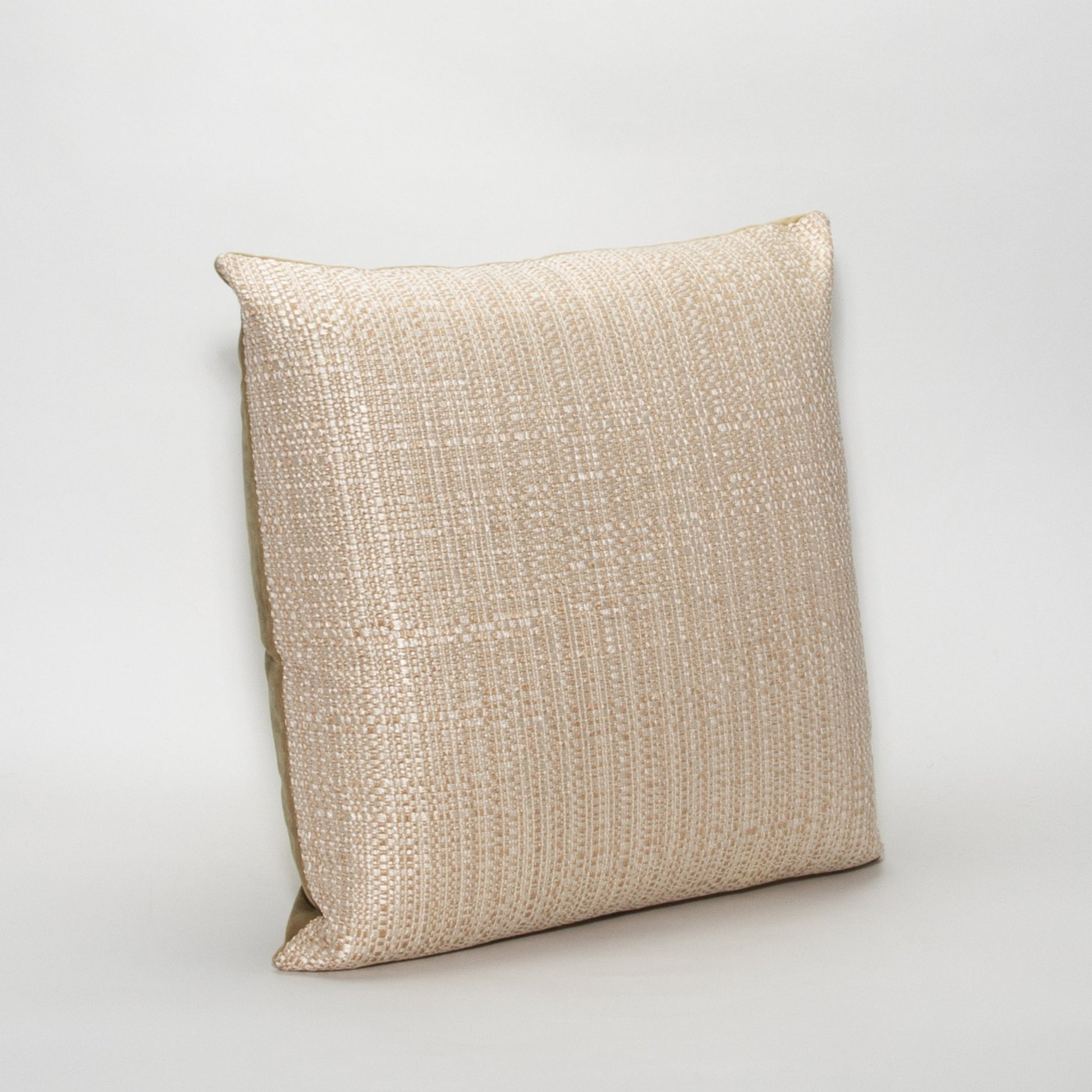 Tan Silk Weave Pillow by MOGUL