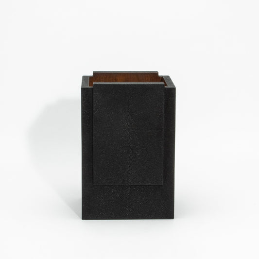 Waste Bin in Black Shagreen by R&Y Augousti