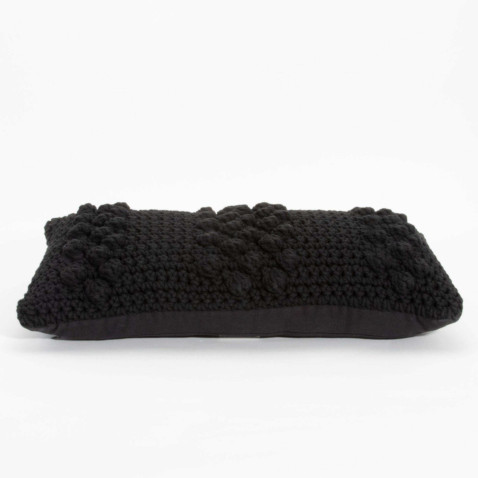 Black Macrame Kidney Pillow