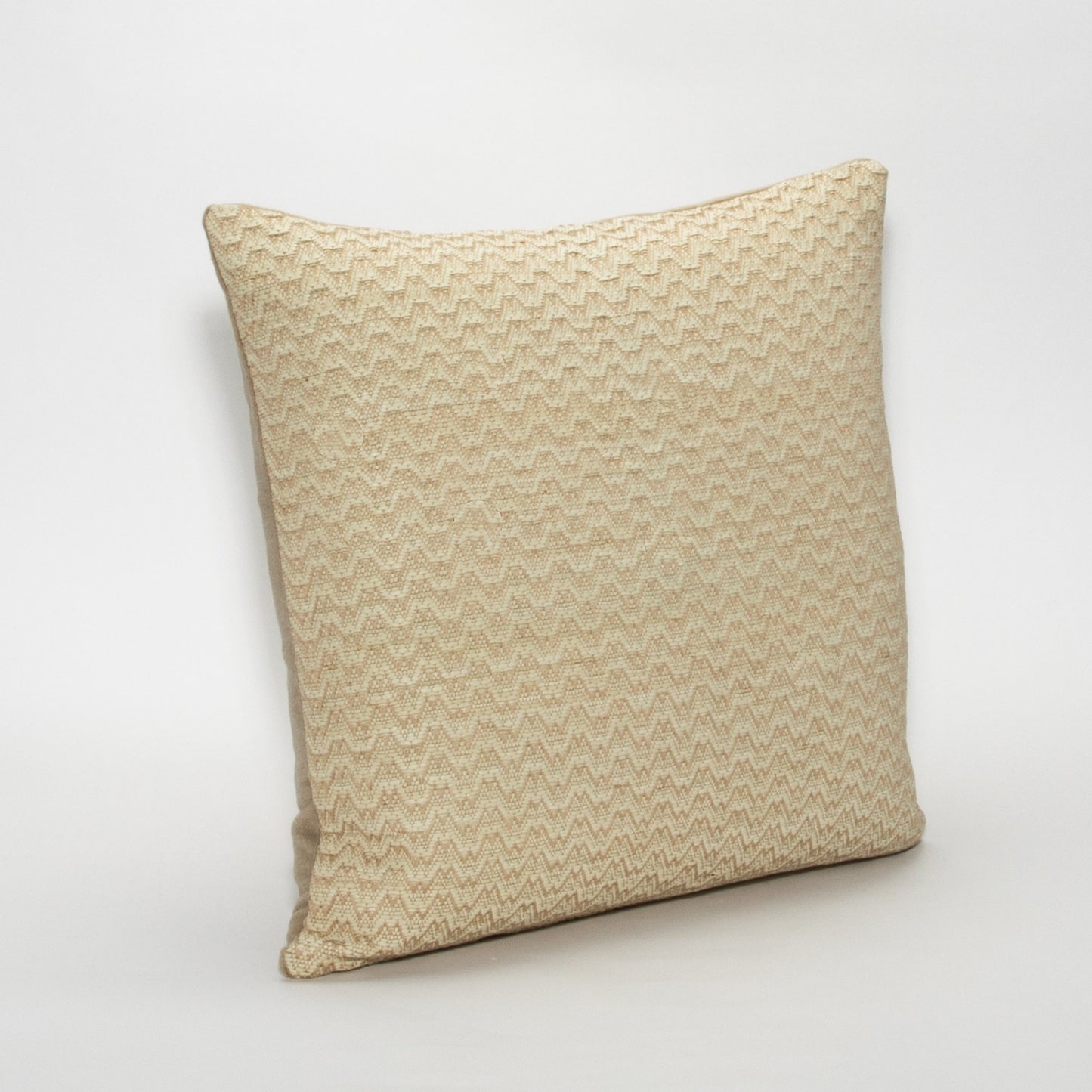 Tan Leather Chevron Pillow by MOGUL