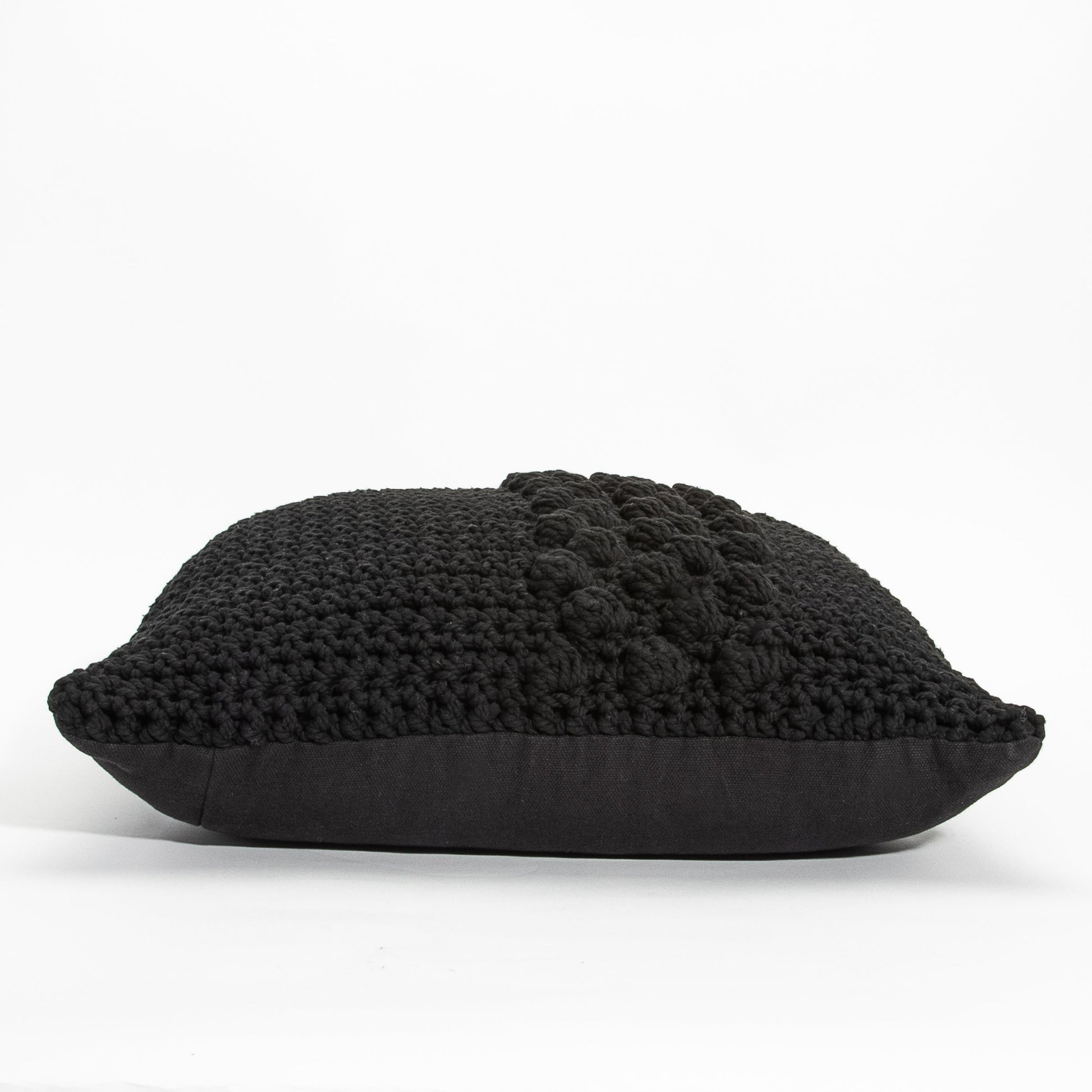 Black Macrame Pillow