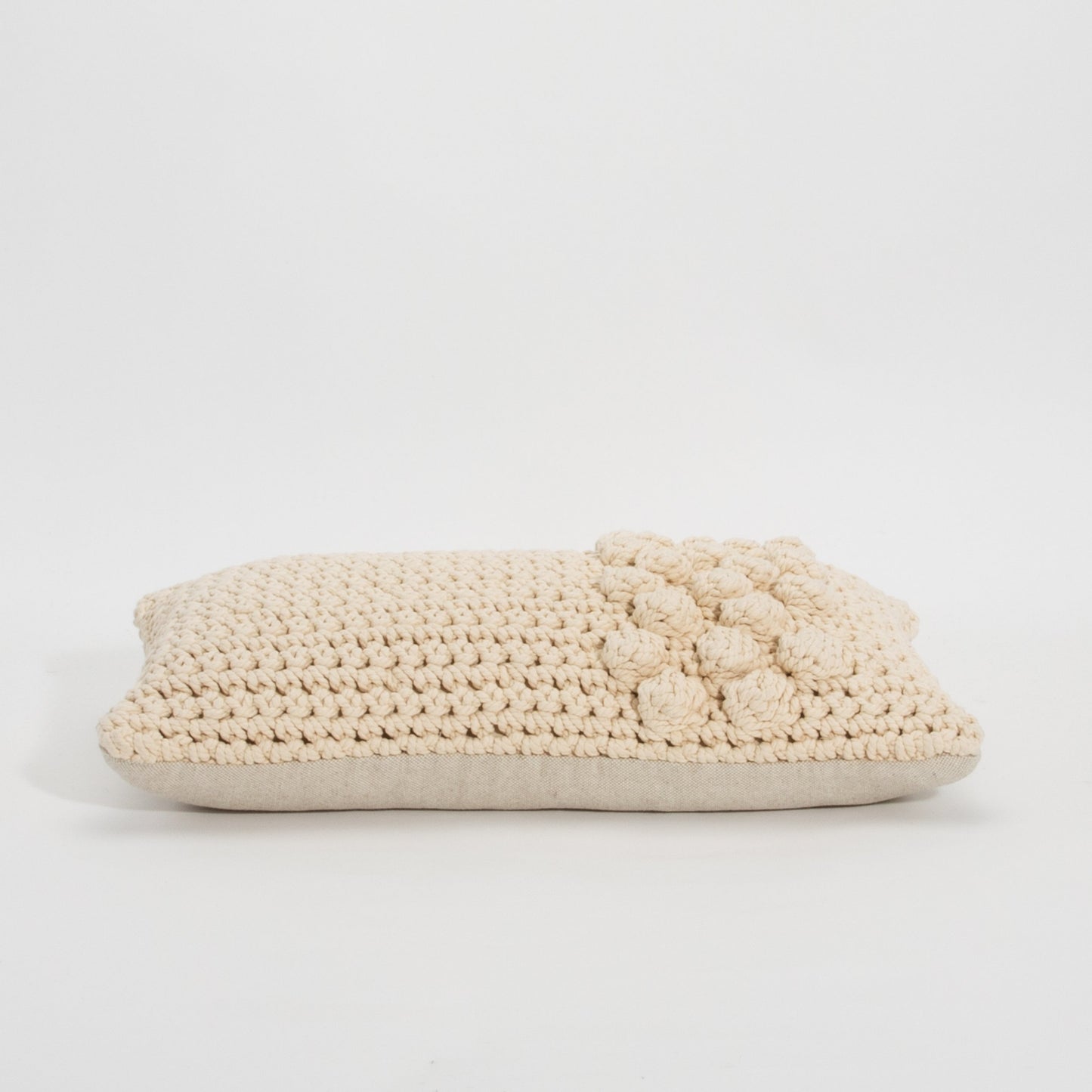 Cream Macrame Kidney Pillow