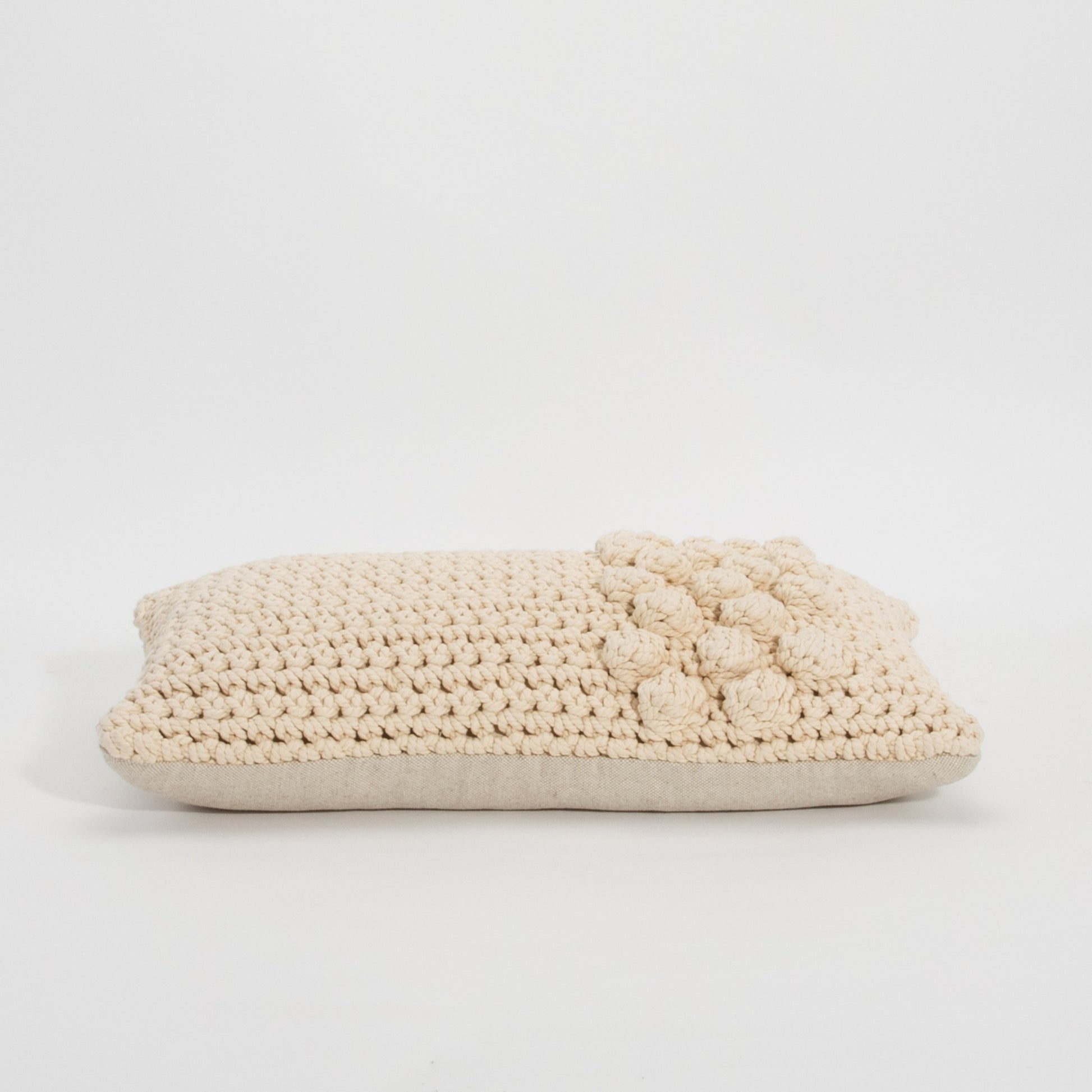 Cream Macrame Kidney Pillow