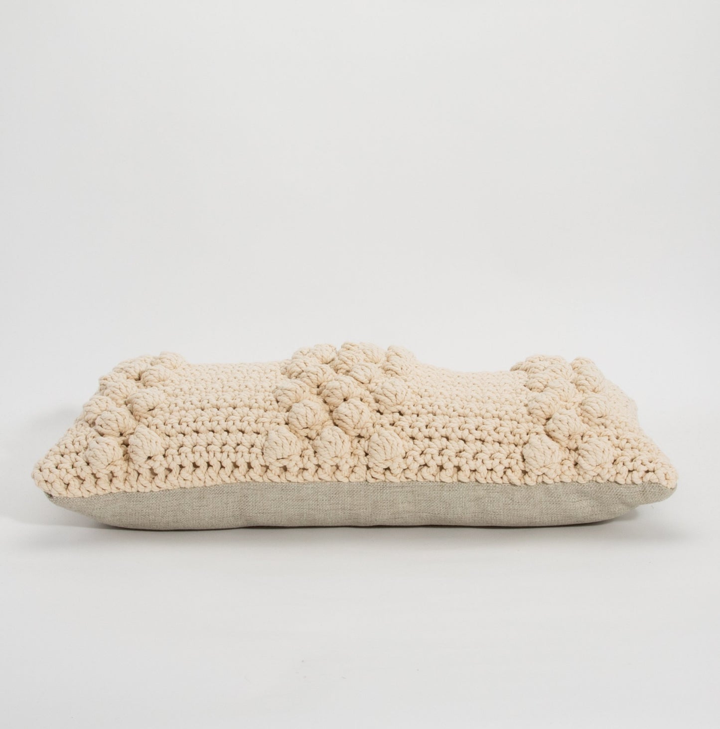 Cream Macrame Kidney Pillow