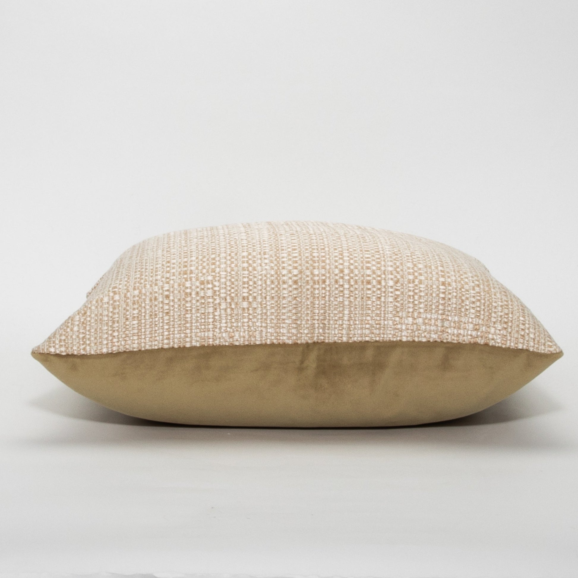 Tan Silk Weave Pillow by MOGUL