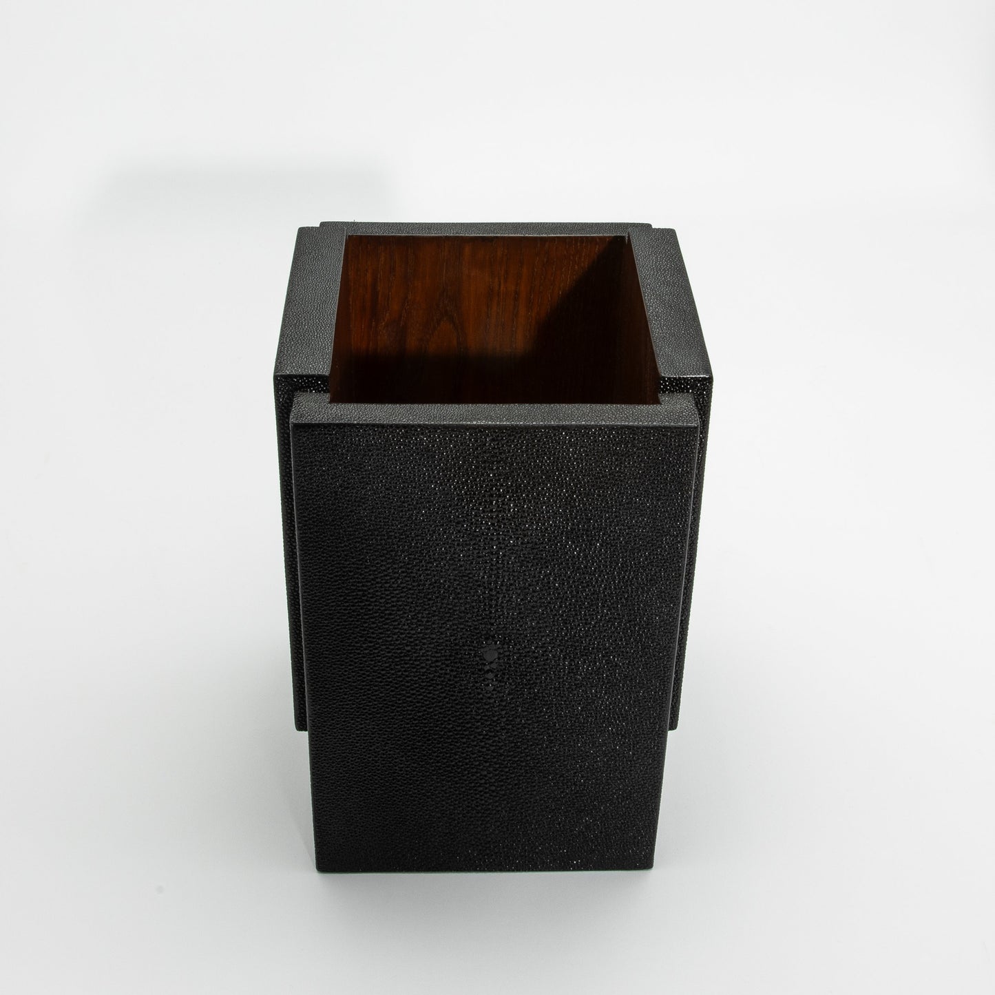 Waste Bin in Black Shagreen by R&Y Augousti