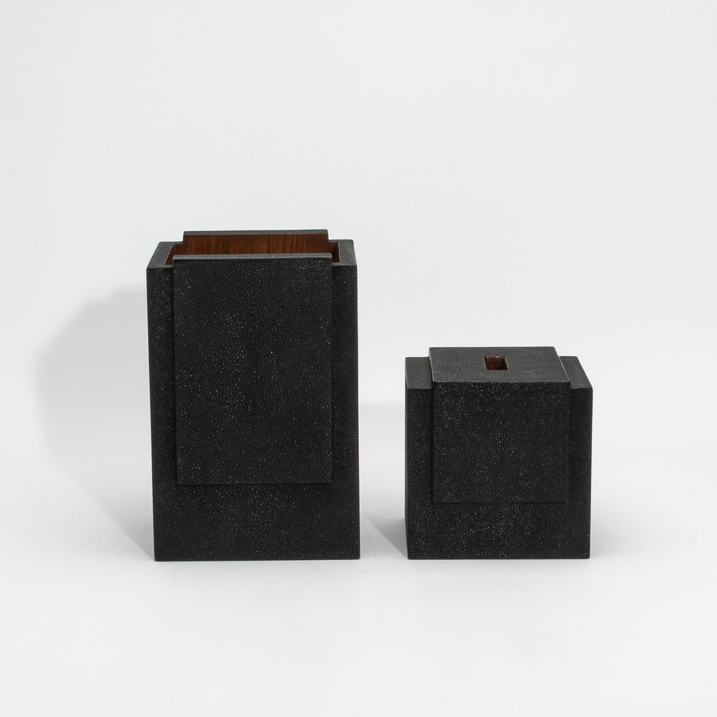 Waste Bin in Black Shagreen by R&Y Augousti
