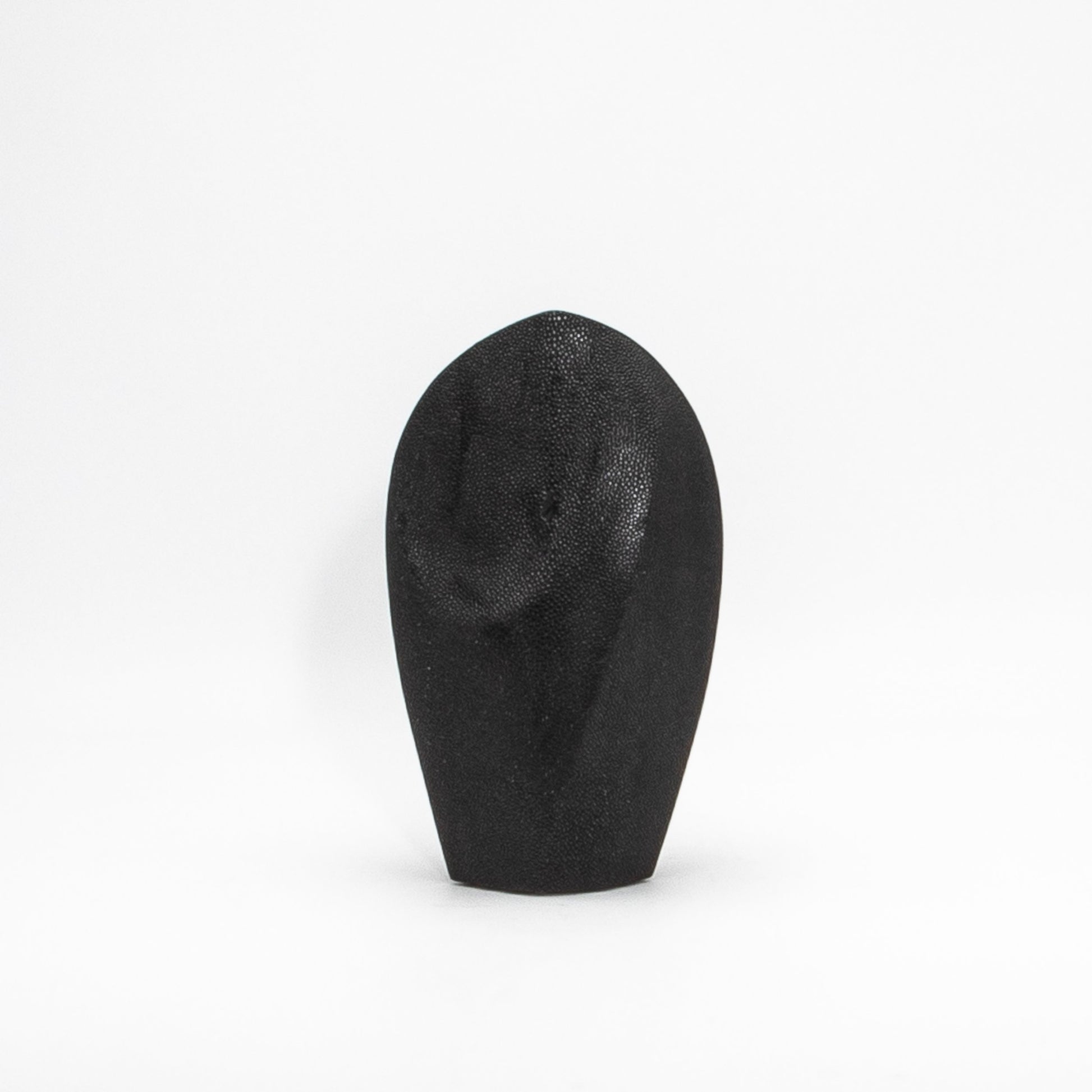 Modern Abstract Sculpture in Black Shagreen by Patrick Coard Paris