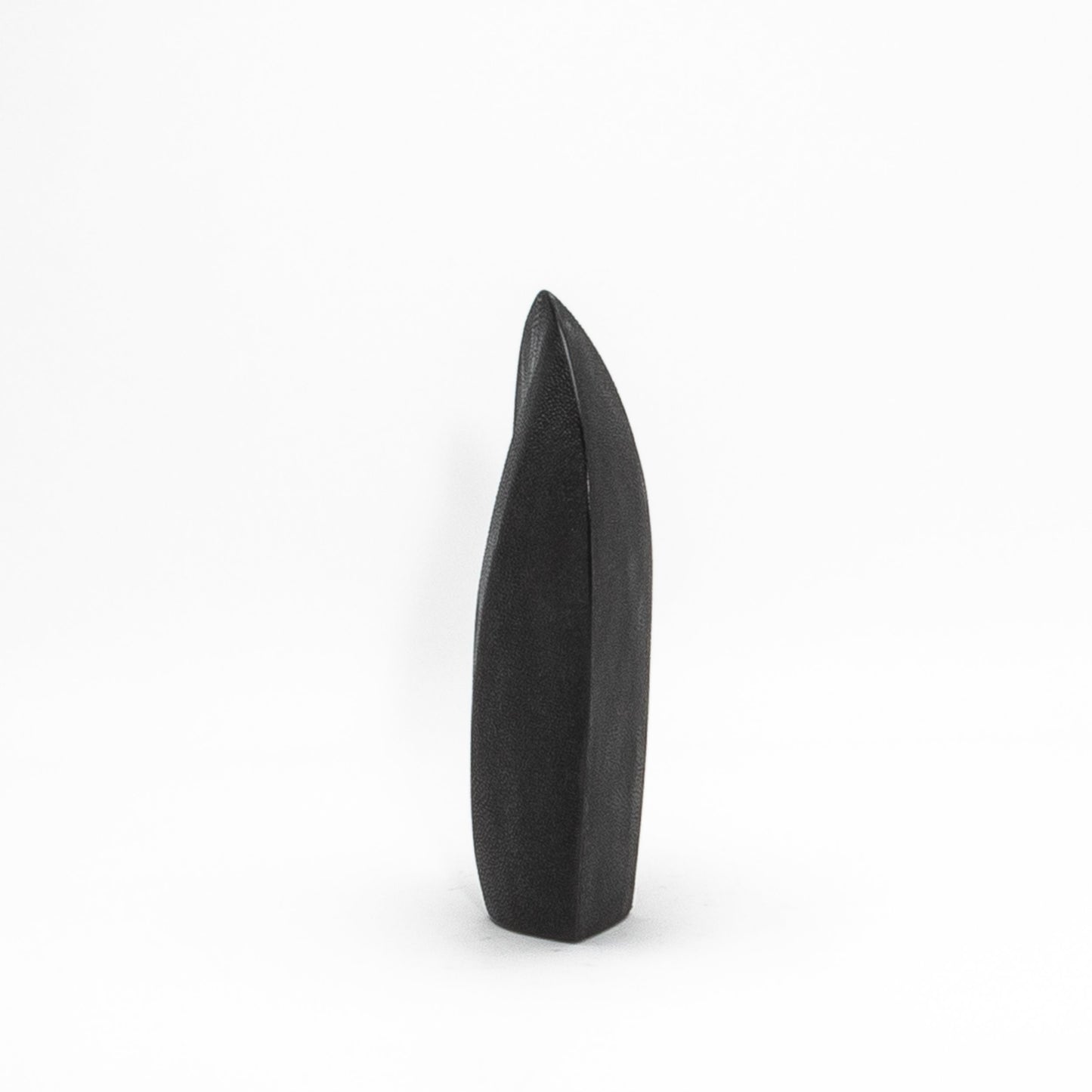 Modern Abstract Sculpture in Black Shagreen by Patrick Coard Paris