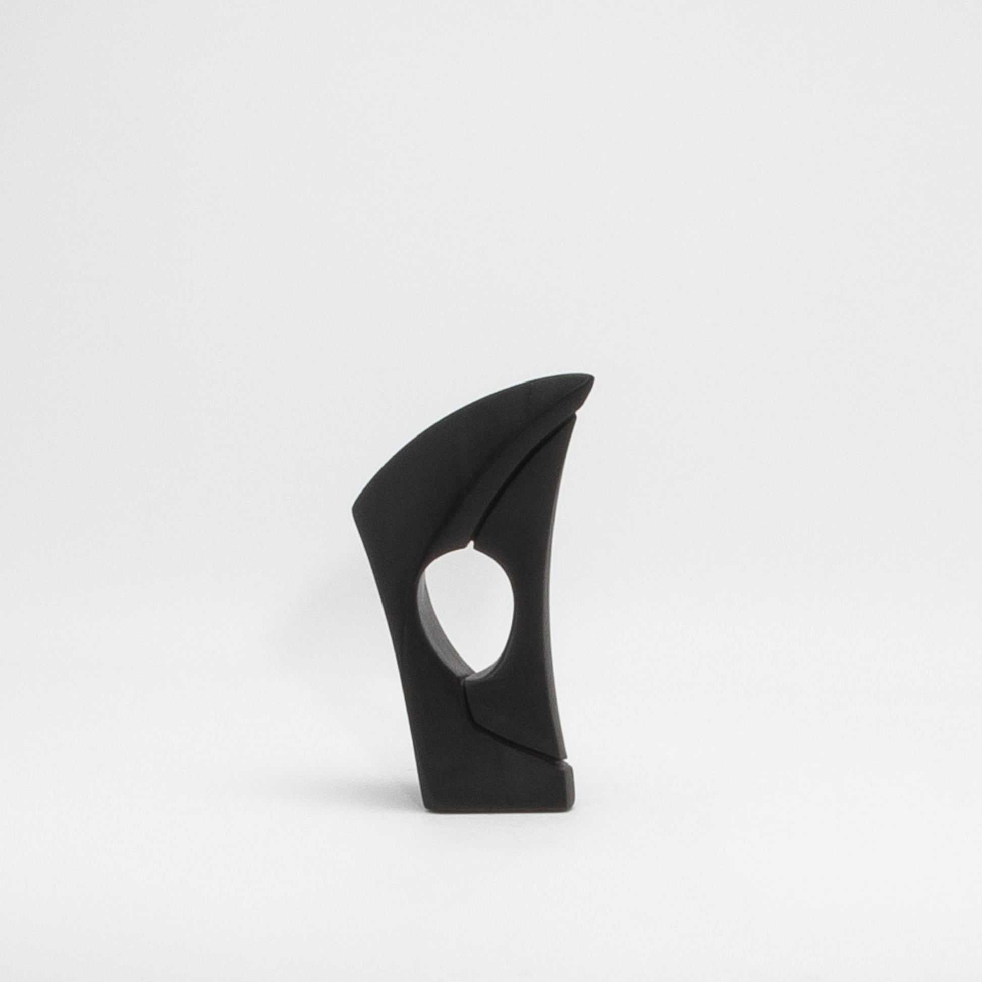 Modern Abstract Sculpture in Black Oak by Patrick Coard Paris
