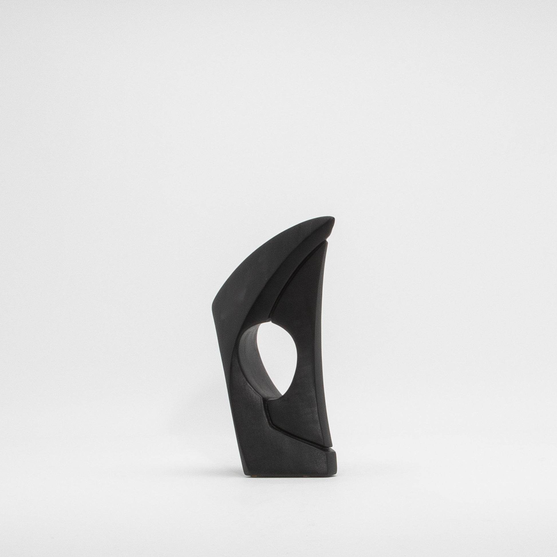 Modern Abstract Sculpture in Black Oak by Patrick Coard Paris