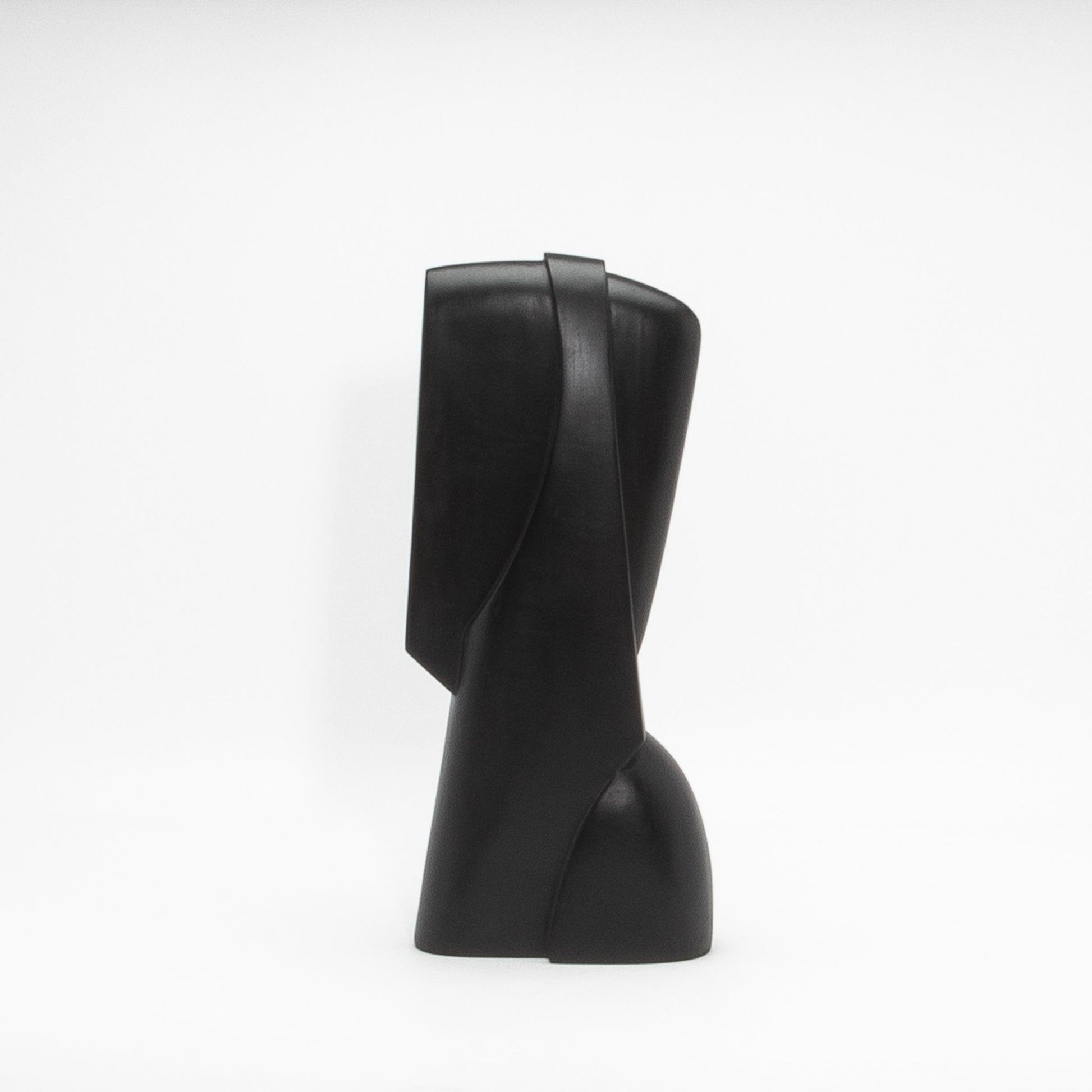 Modern Abstract Sculpture in Black Oak by Patrick Coard Paris