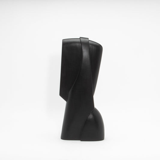 Modern Abstract Sculpture in Black Oak by Patrick Coard Paris