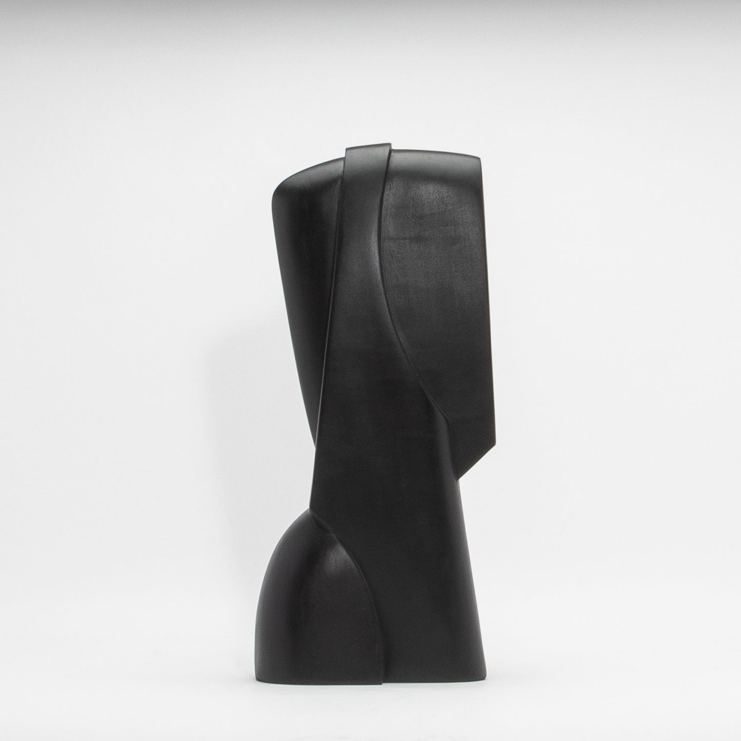 Modern Abstract Sculpture in Black Oak by Patrick Coard Paris