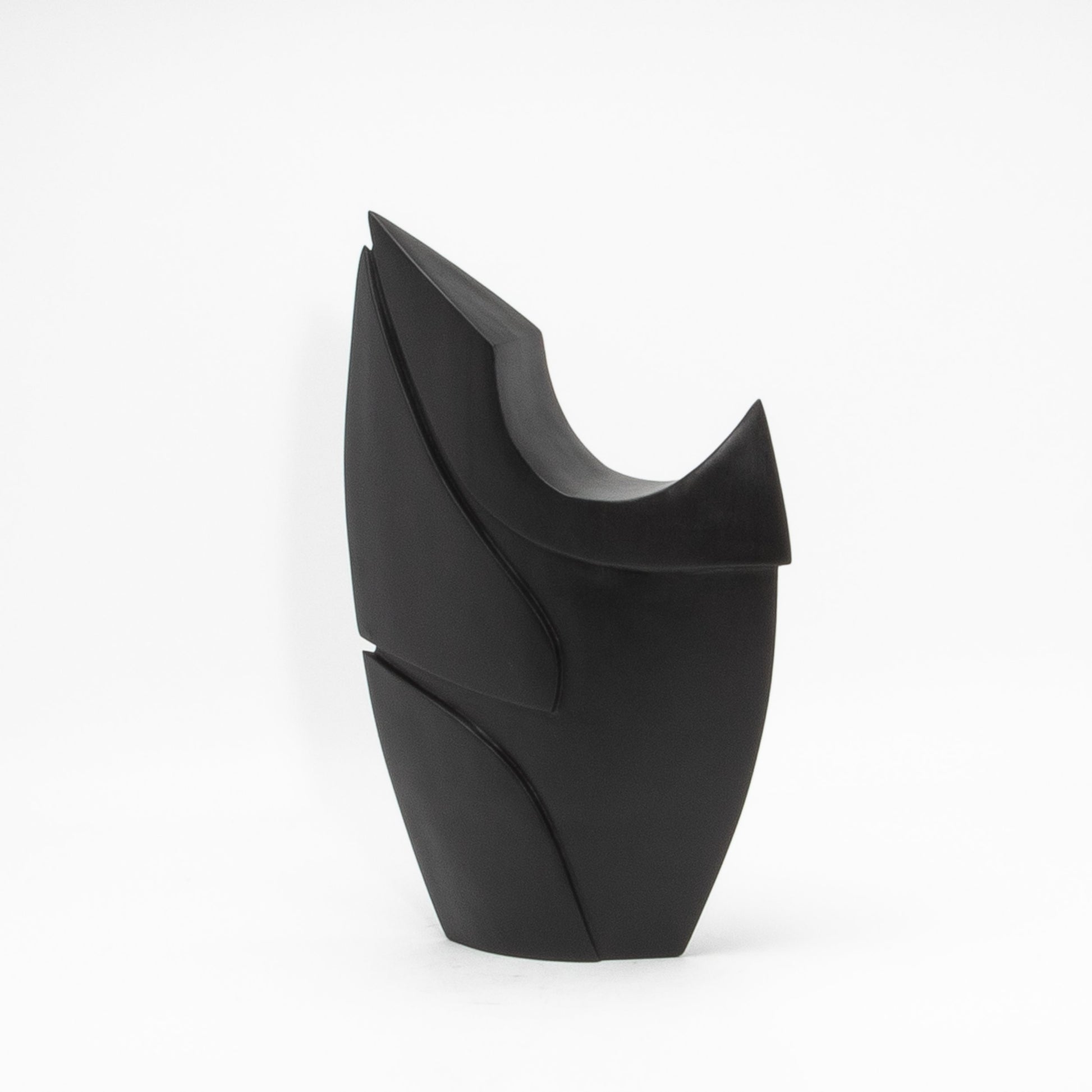 Modern Abstract Sculpture in Black Oak by Patrick Coard Paris