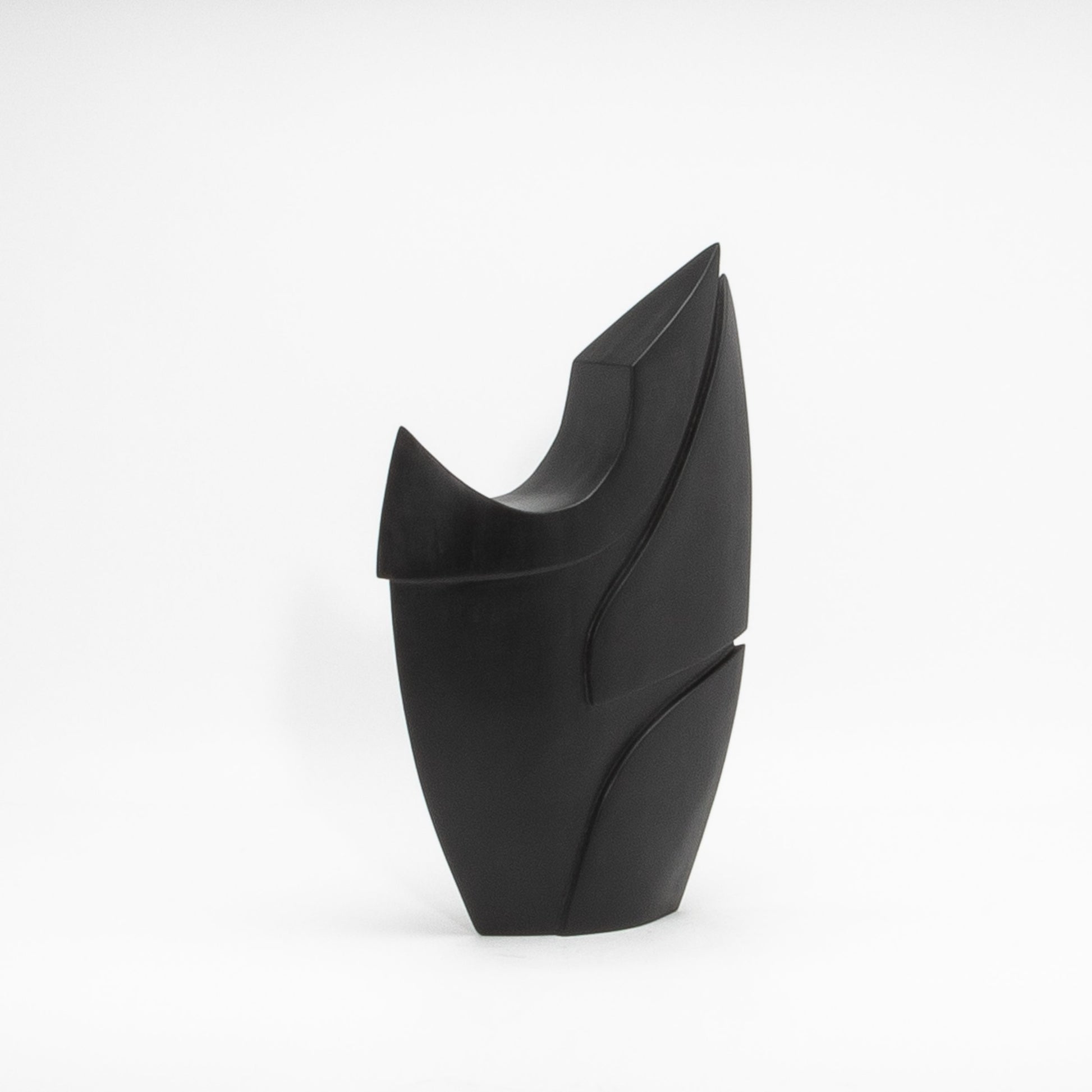 Modern Abstract Sculpture in Black Oak by Patrick Coard Paris