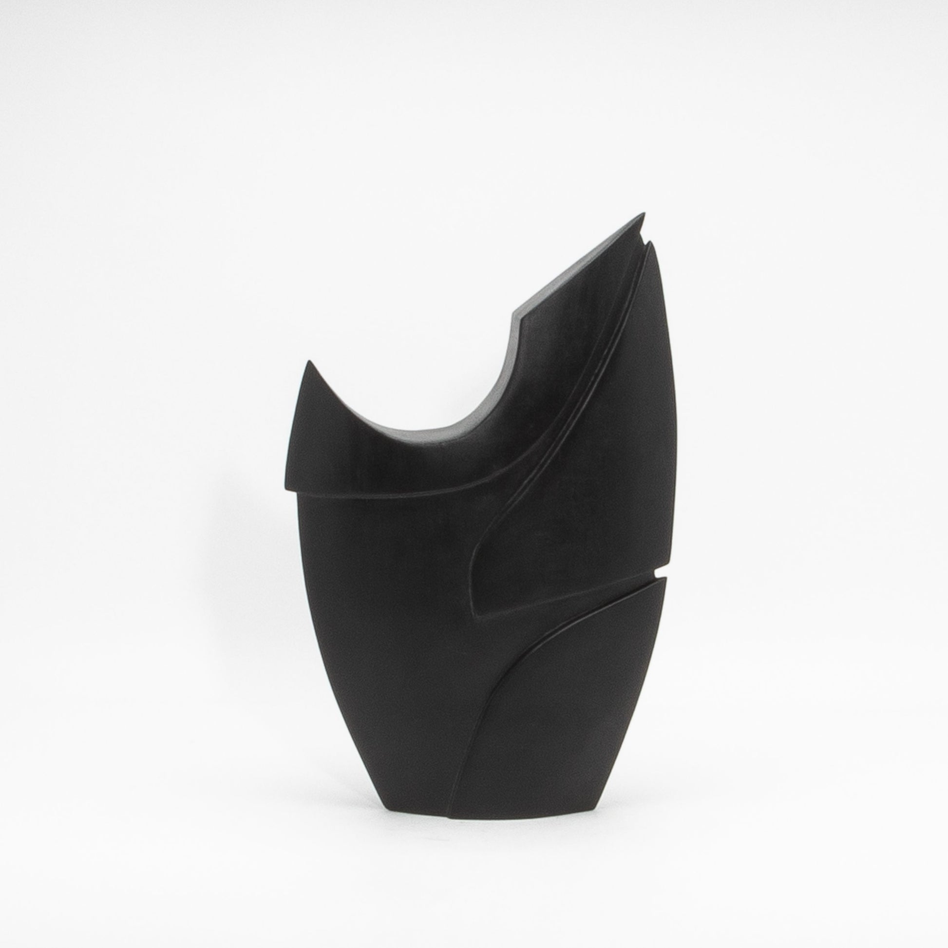 Modern Abstract Sculpture in Black Oak by Patrick Coard Paris