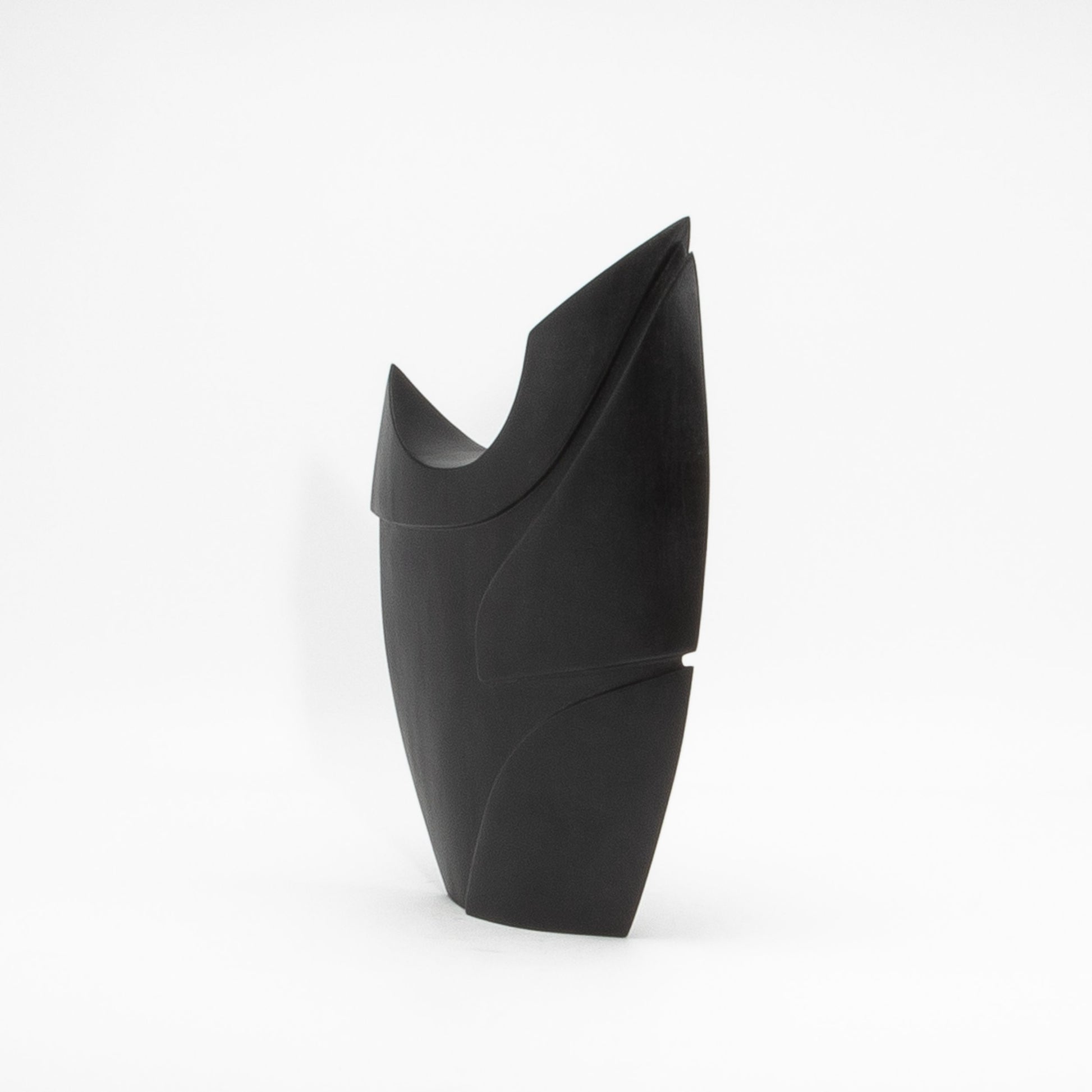 Modern Abstract Sculpture in Black Oak by Patrick Coard Paris