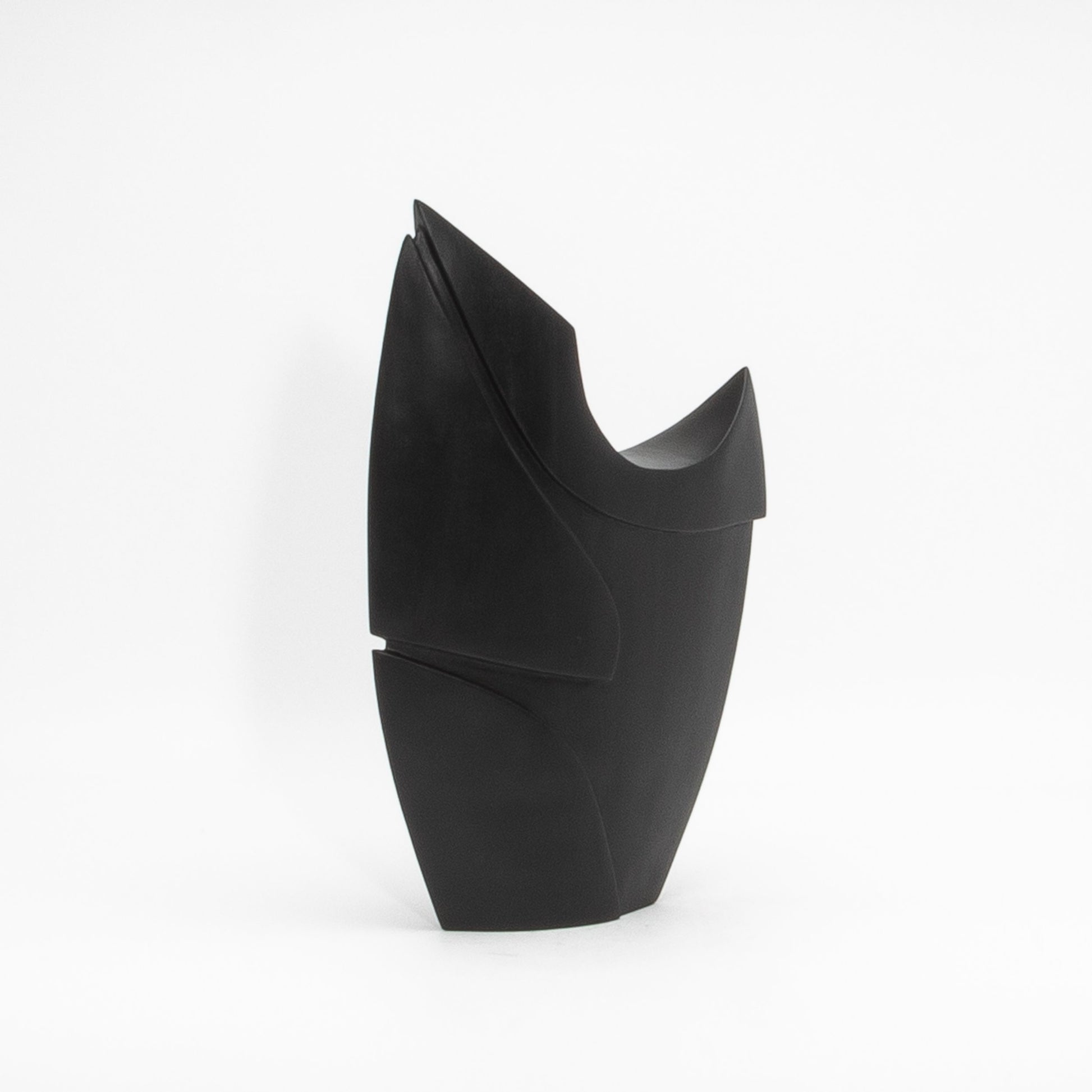 Modern Abstract Sculpture in Black Oak by Patrick Coard Paris