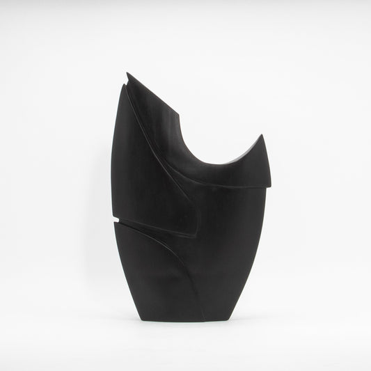 Modern Abstract Sculpture in Black Oak by Patrick Coard Paris