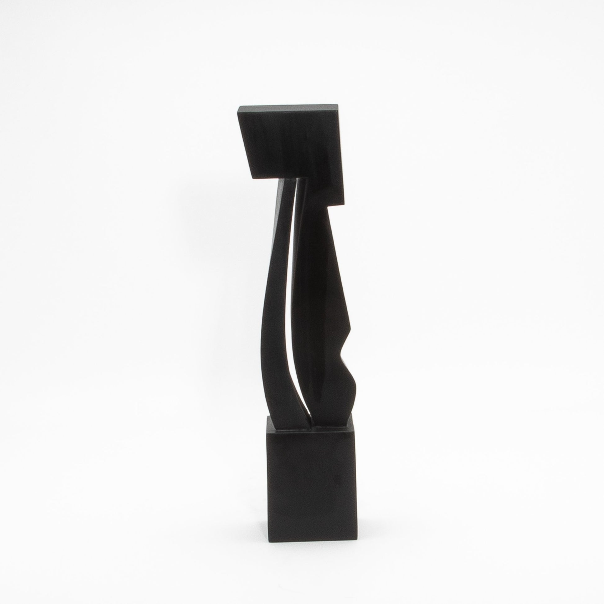 Modern Abstract Sculpture in Black Oak by Patrick Coard Paris