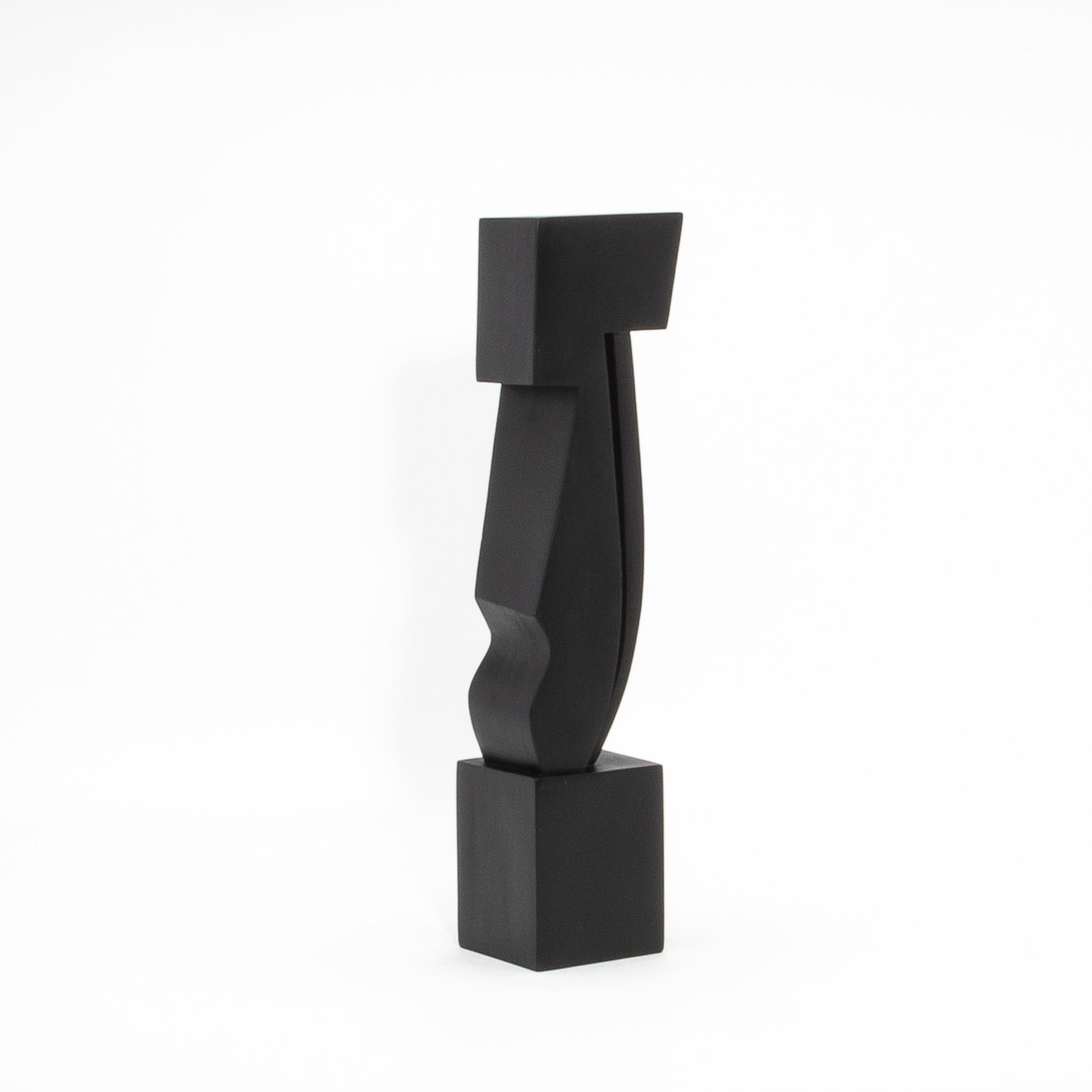 Modern Abstract Sculpture in Black Oak by Patrick Coard Paris