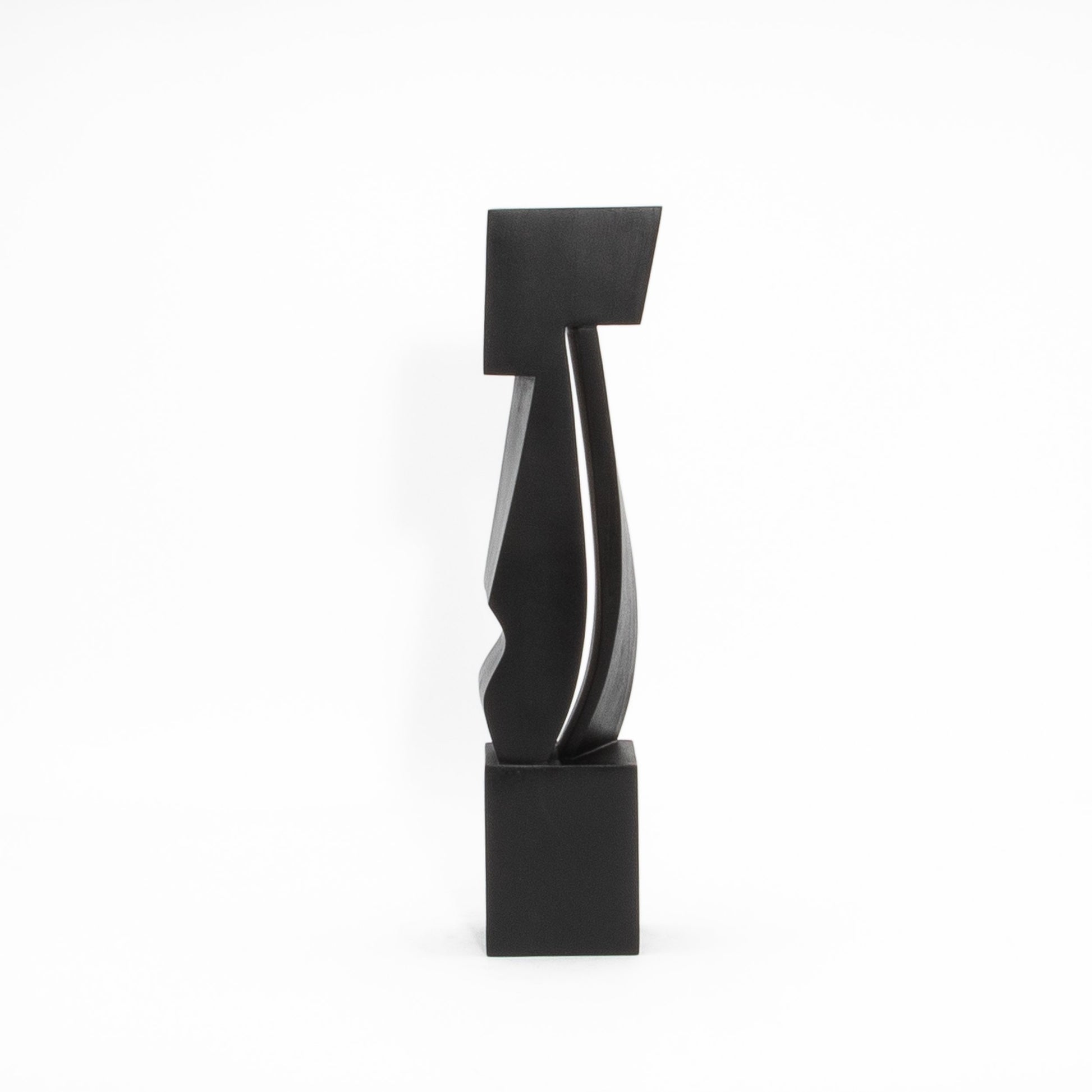 Modern Abstract Sculpture in Black Oak by Patrick Coard Paris