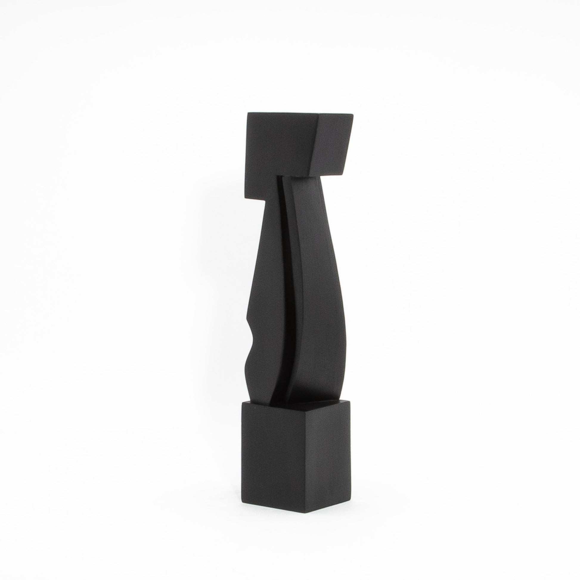 Modern Abstract Sculpture in Black Oak by Patrick Coard Paris