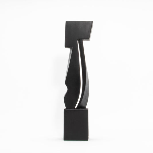 Modern Abstract Sculpture in Black Oak by Patrick Coard Paris