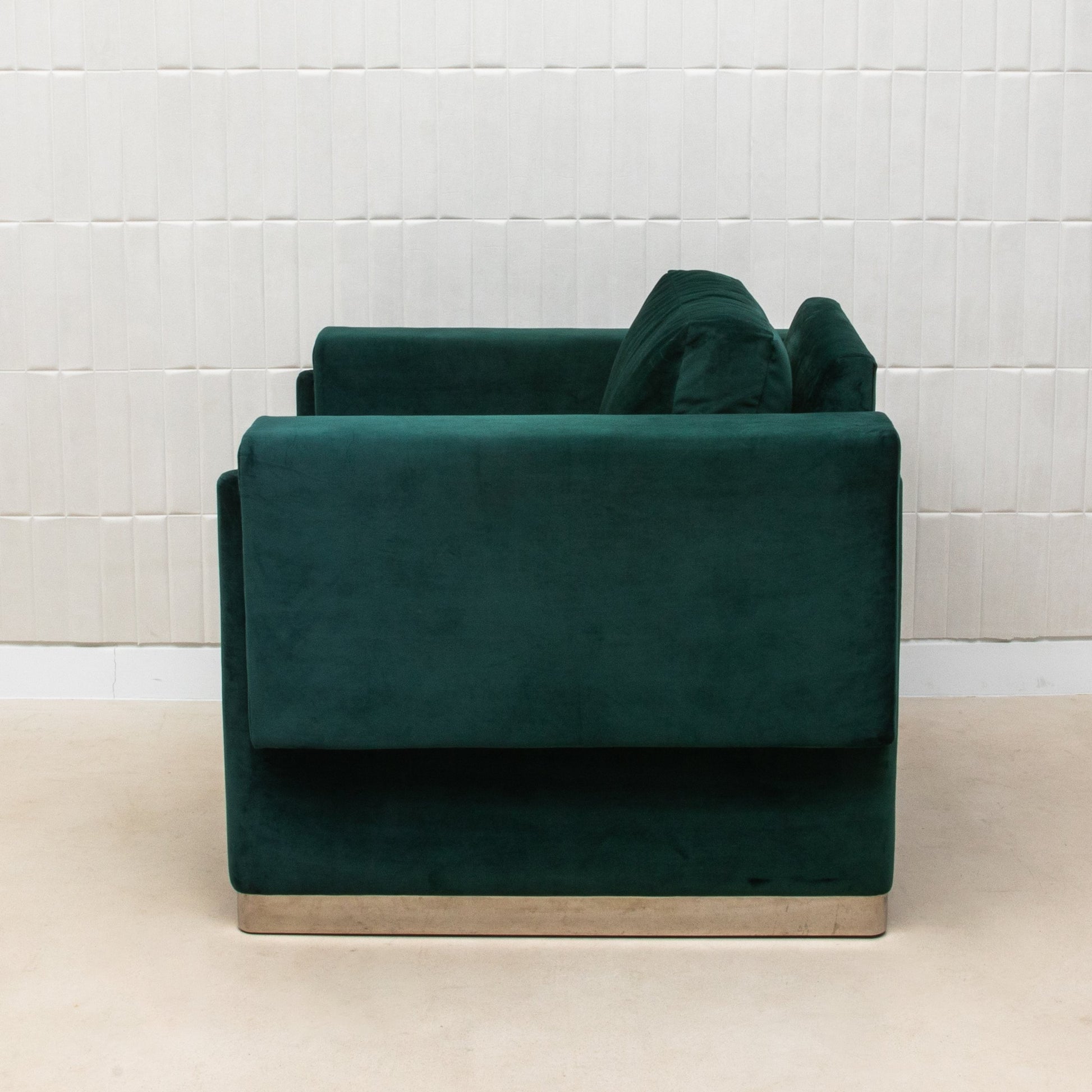 Chair in Green Velvet with Stainless Steel by MOGUL