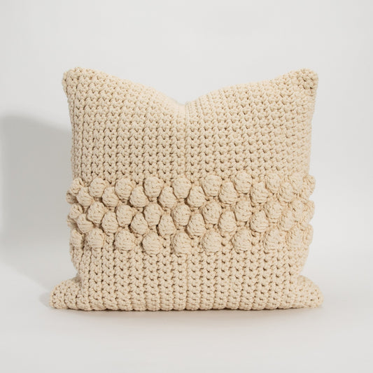 Cream Macrame Pillow