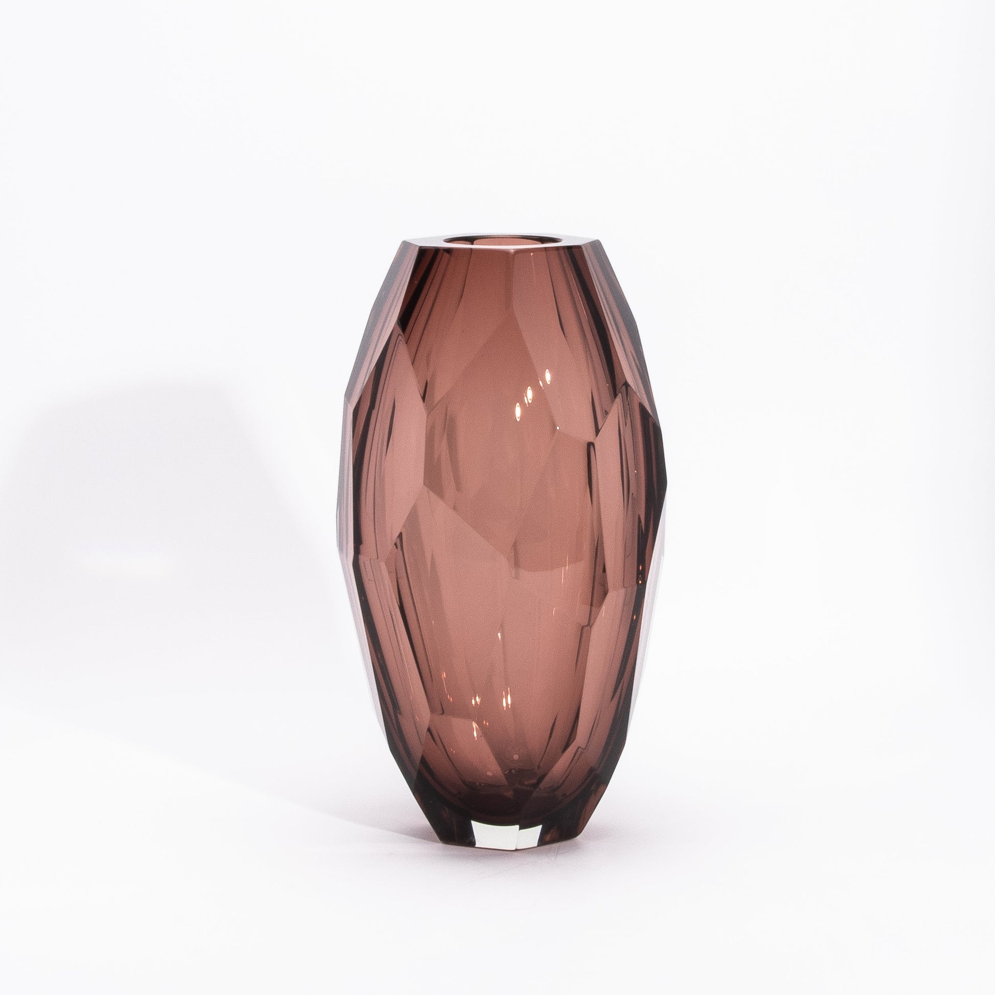 Murano Tall Faceted Vase in Amethyst