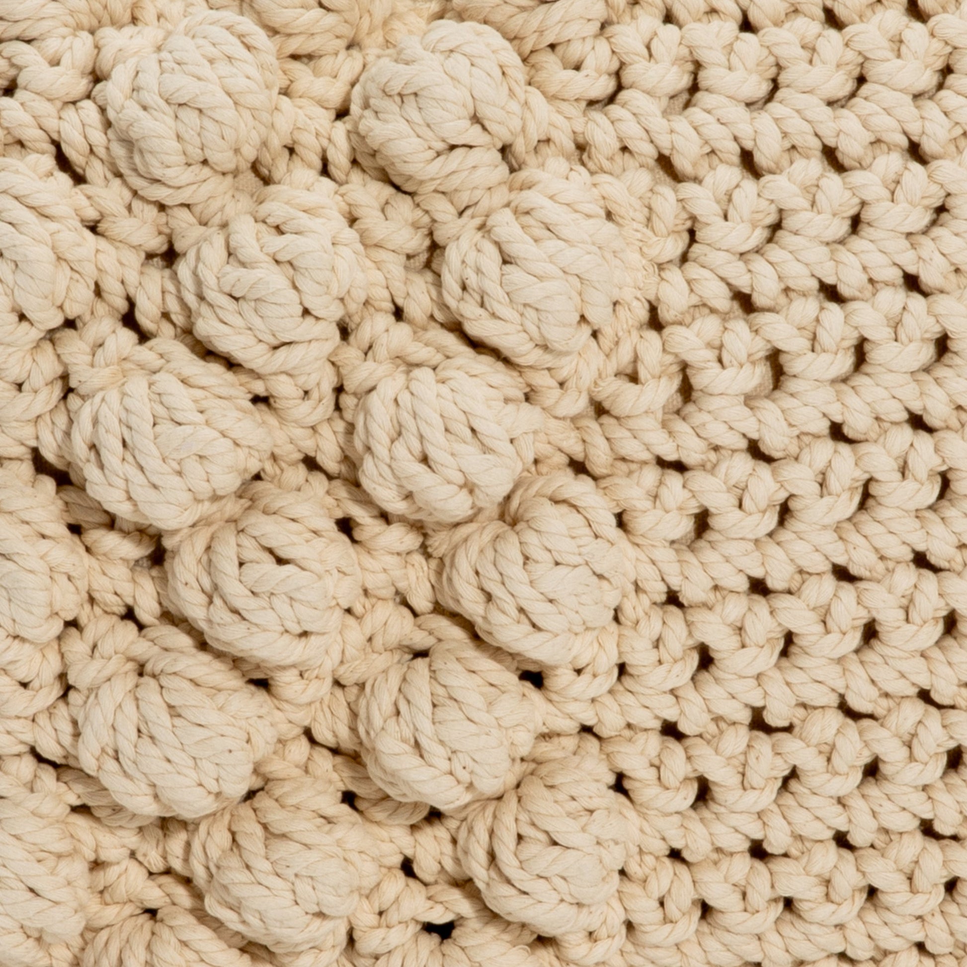 Cream Macrame Kidney Pillow