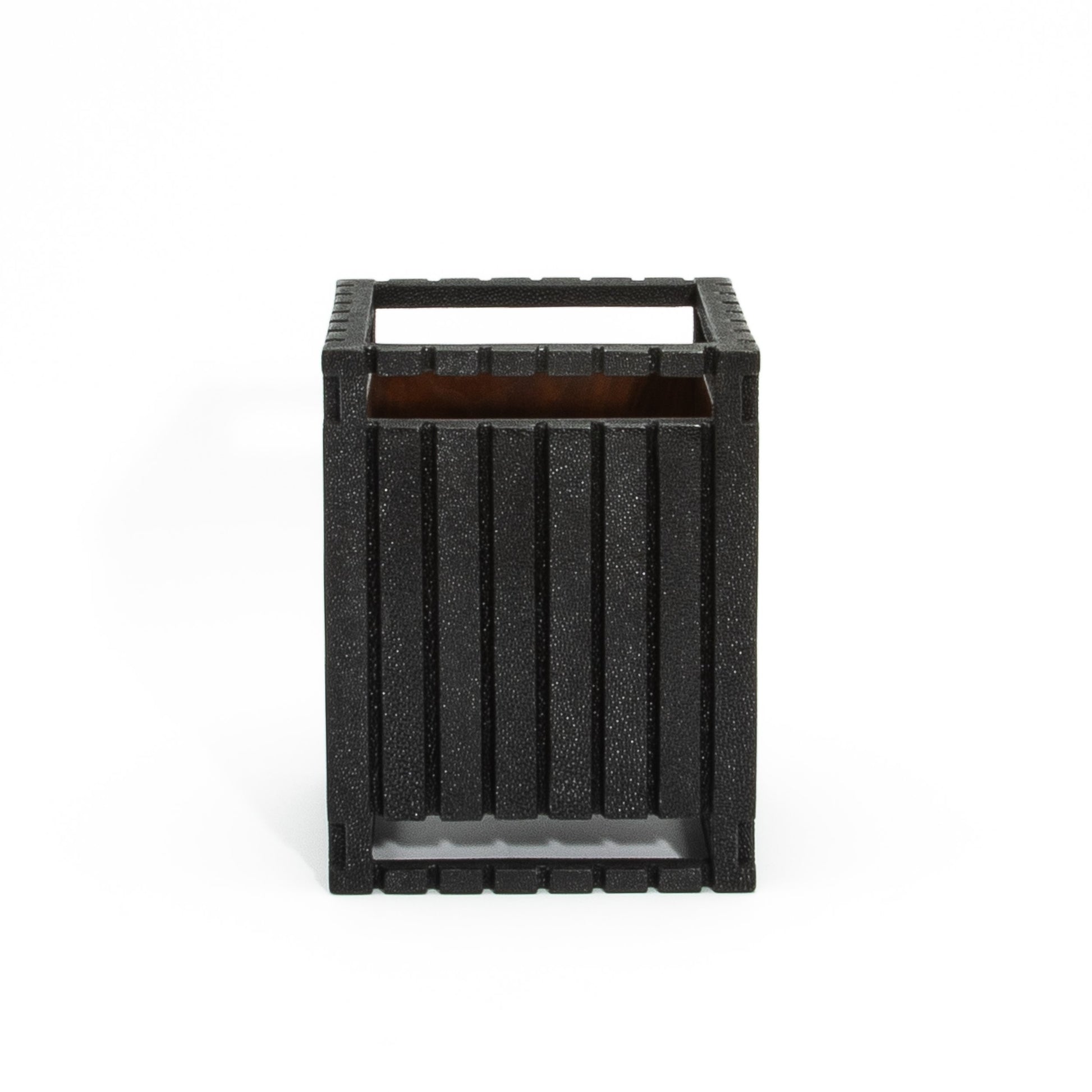 Waste Bin in Black Shagreen Detail by R&Y Augousti