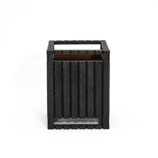 Waste Bin in Black Shagreen Detail by R&Y Augousti