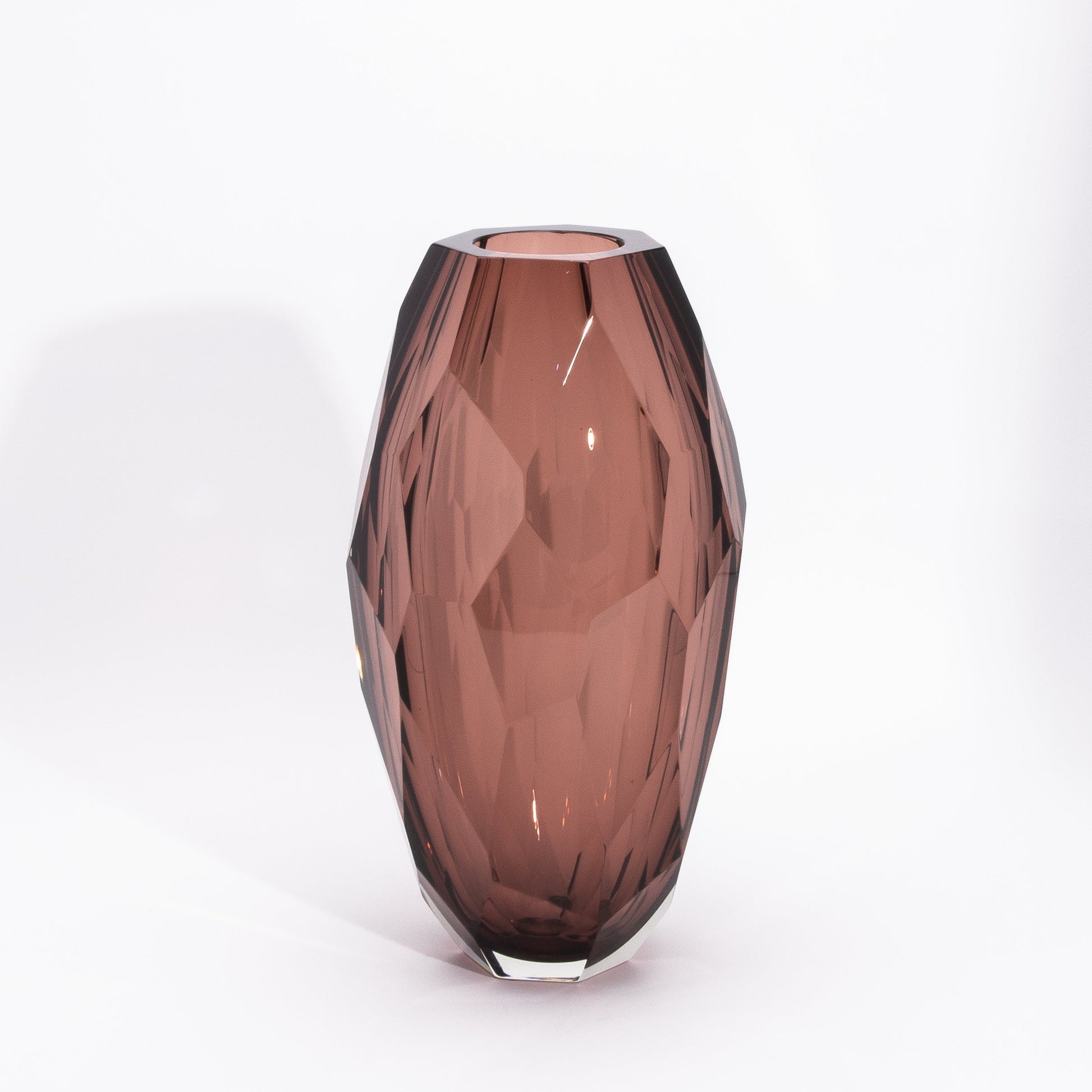 Murano Tall Faceted Vase in Amethyst